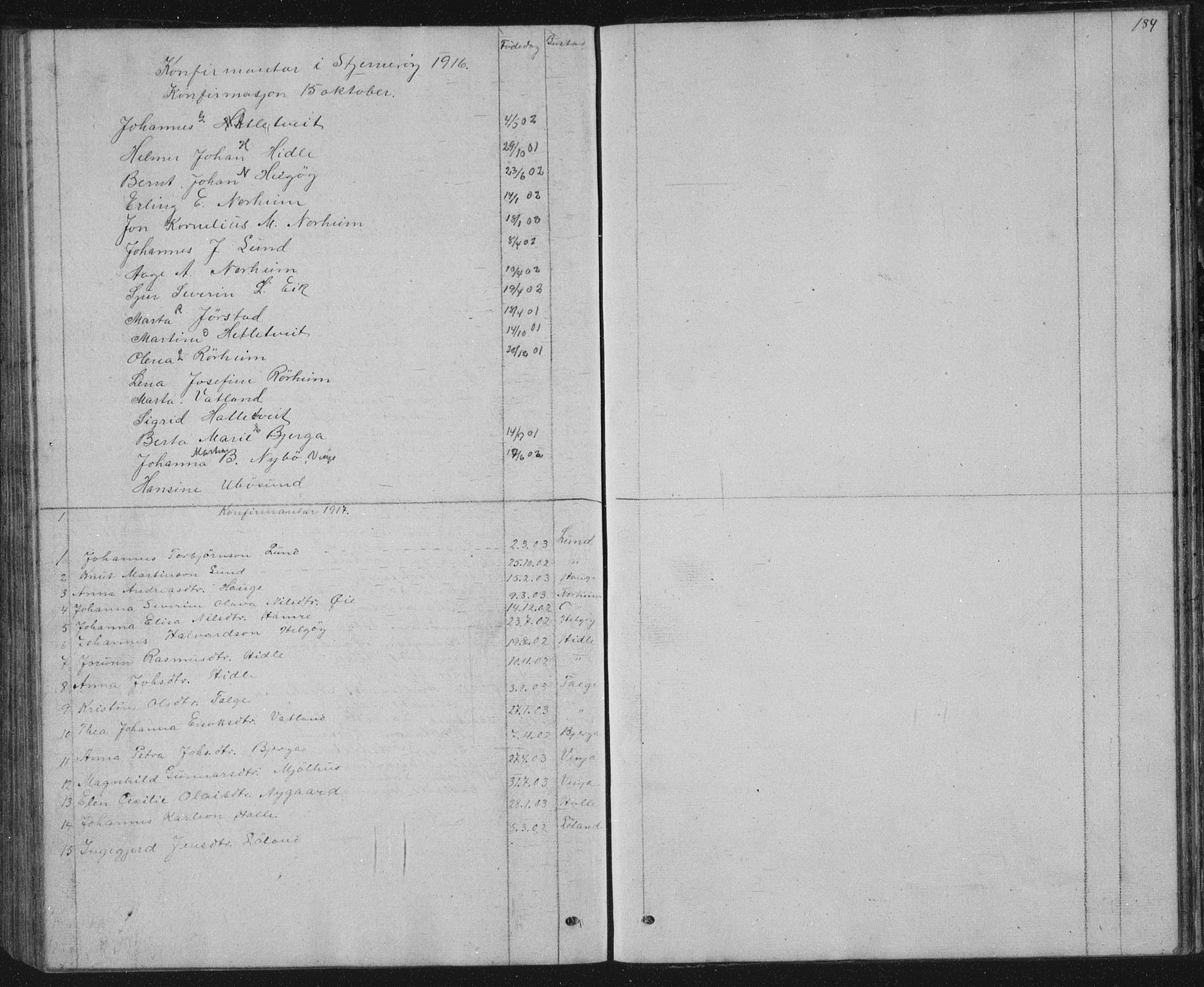 Nedstrand sokneprestkontor, AV/SAST-A-101841/01/V: Parish register (copy) no. B 2, 1848-1933, p. 184