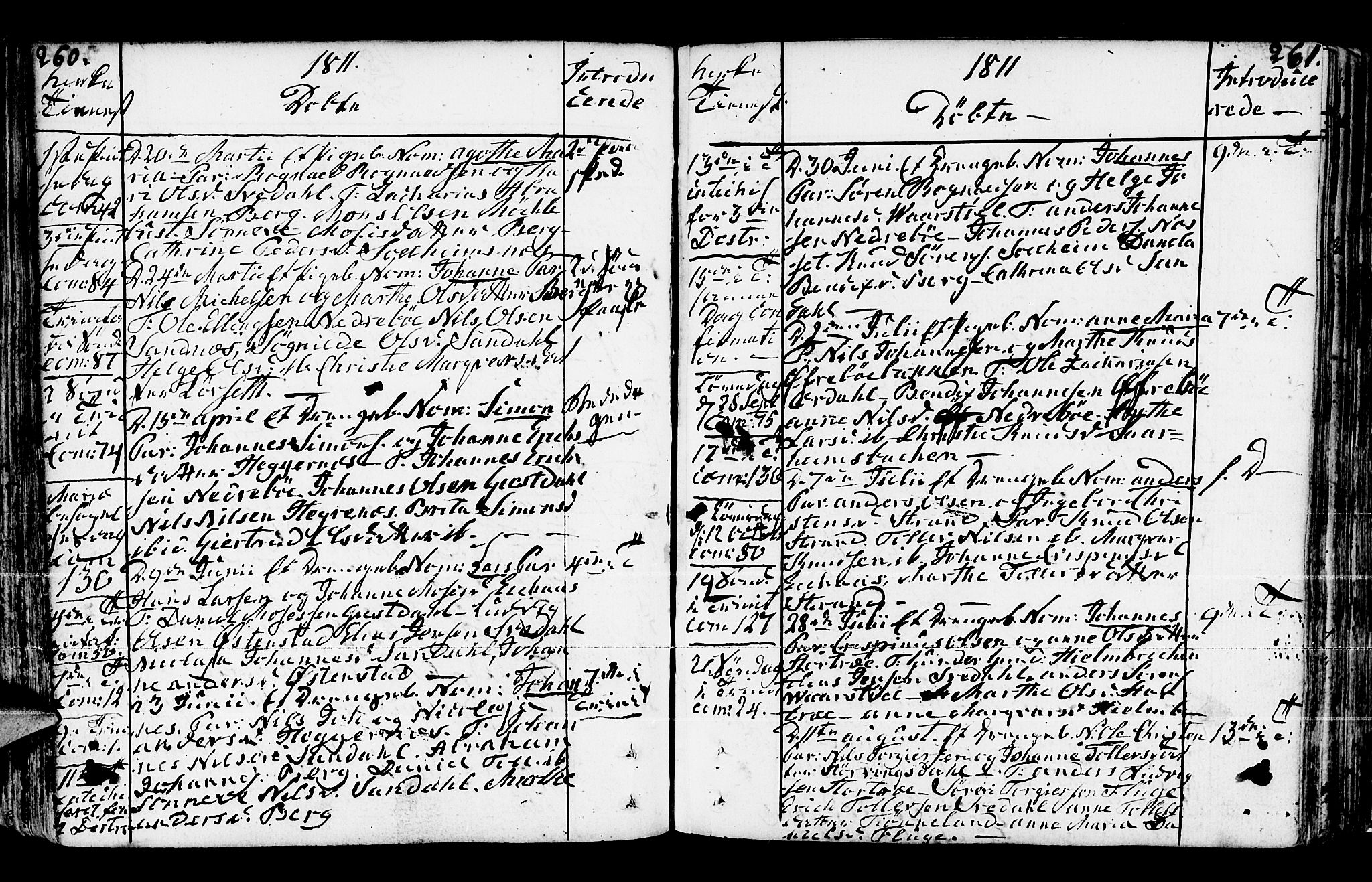 Jølster sokneprestembete, AV/SAB-A-80701/H/Haa/Haaa/L0005: Parish register (official) no. A 5, 1790-1821, p. 260-261