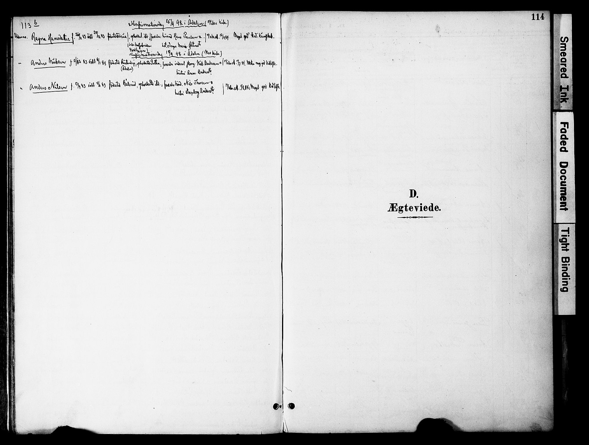 Gran prestekontor, SAH/PREST-112/H/Ha/Haa/L0020: Parish register (official) no. 20, 1889-1899, p. 114