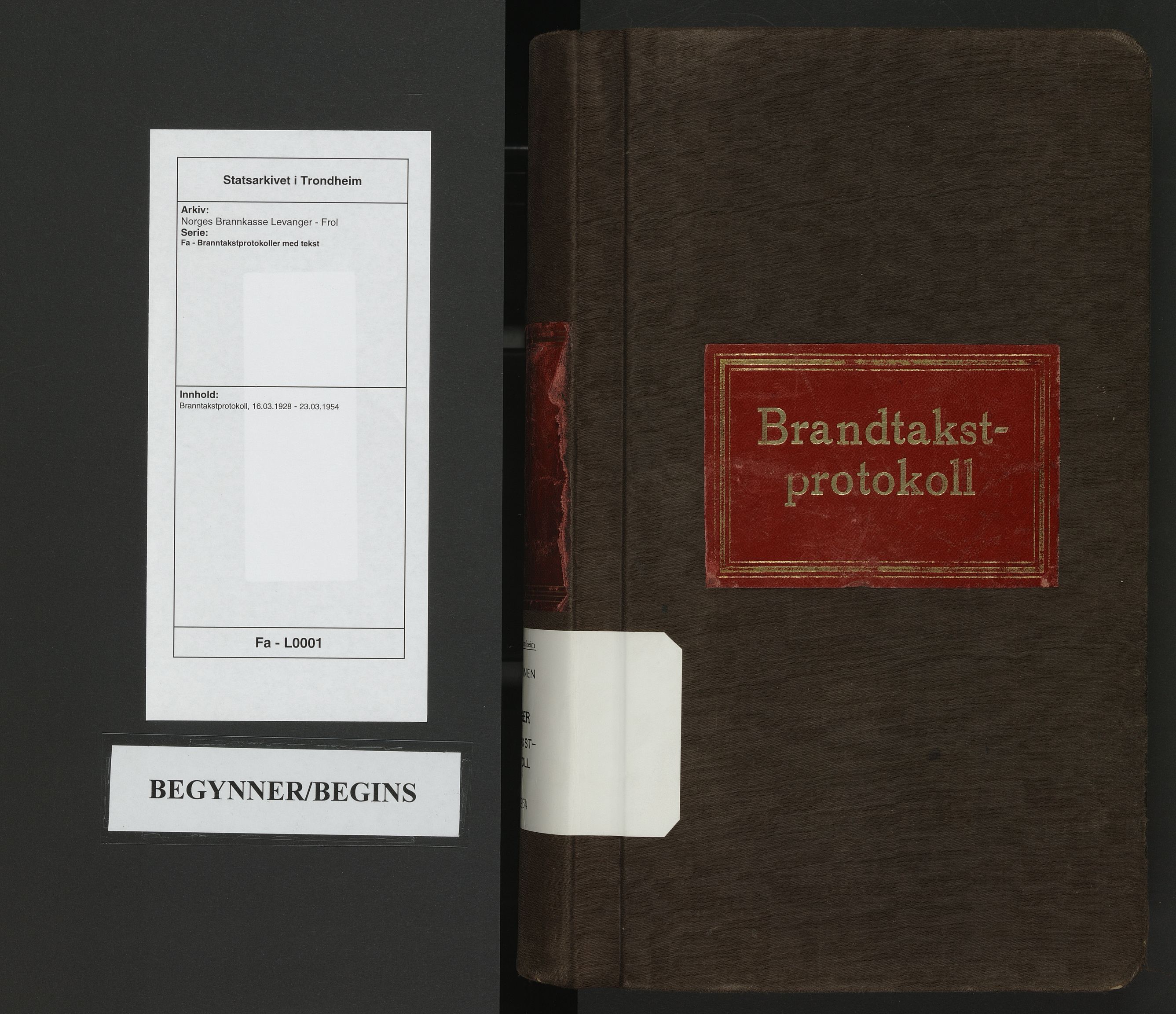 Norges Brannkasse Levanger - Frol, SAT/A-1347/Fa/L0001: Branntakstprotokoll, 1928-1954