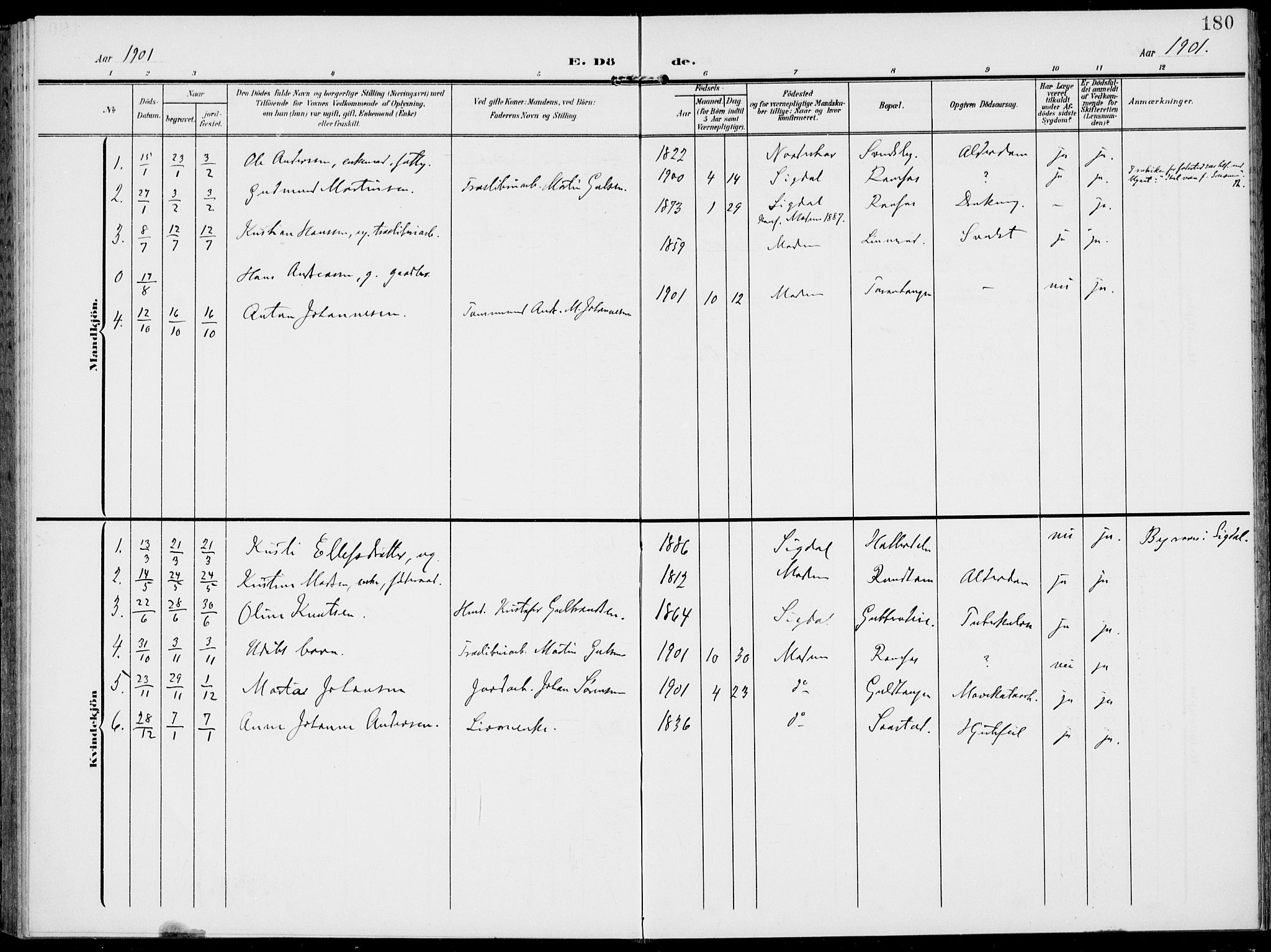 Modum kirkebøker, AV/SAKO-A-234/F/Fa/L0019: Parish register (official) no. 19, 1890-1914, p. 180