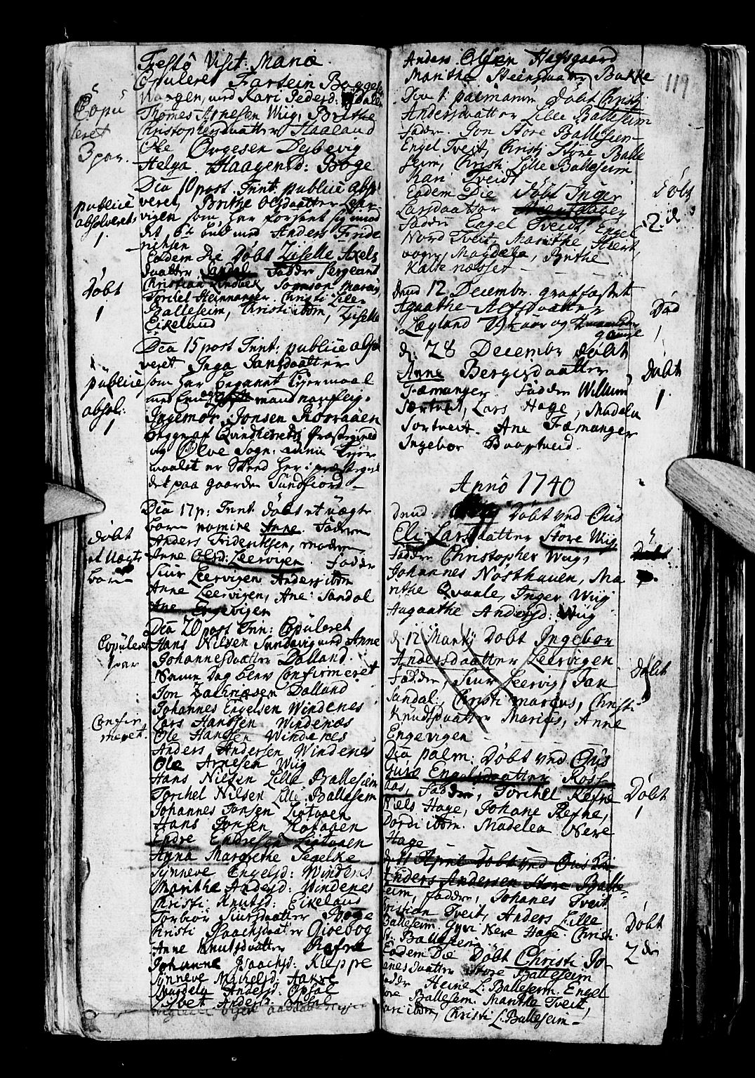 Os sokneprestembete, SAB/A-99929: Parish register (official) no. A 5, 1669-1760, p. 119