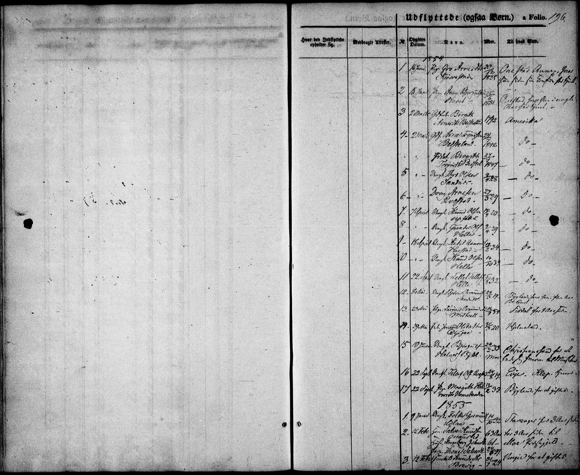 Valle sokneprestkontor, SAK/1111-0044/F/Fa/Fac/L0007: Parish register (official) no. A 7, 1854-1868, p. 196