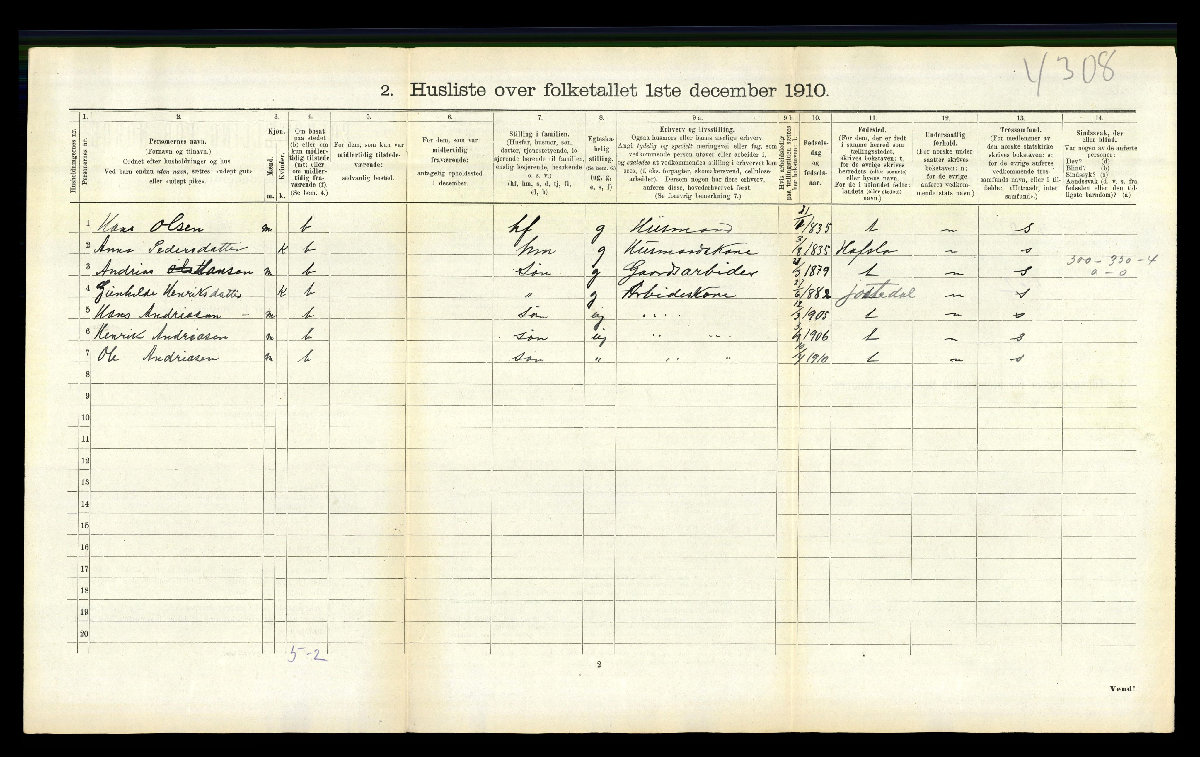 RA, 1910 census for Luster, 1910, p. 1252