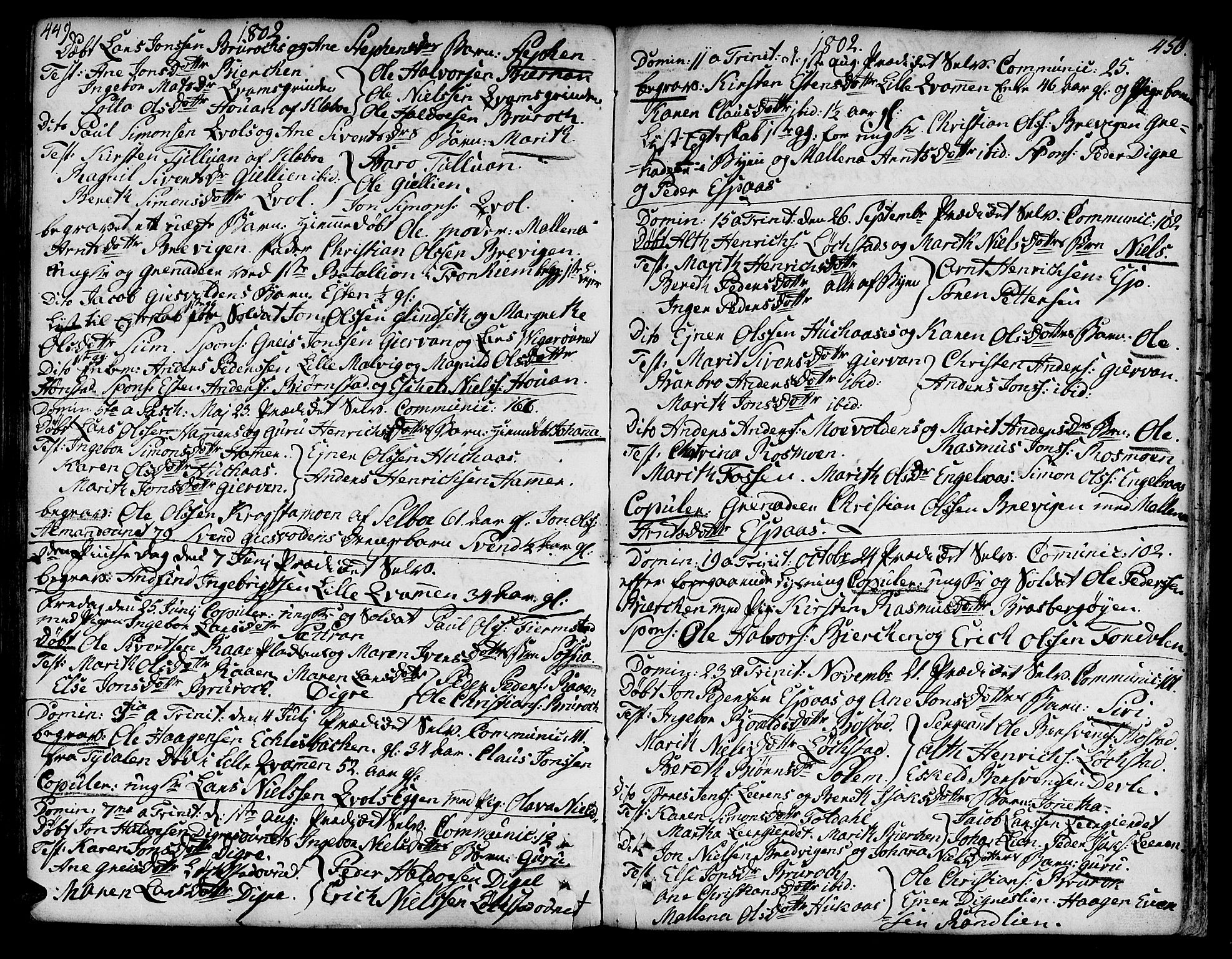 Ministerialprotokoller, klokkerbøker og fødselsregistre - Sør-Trøndelag, SAT/A-1456/606/L0282: Parish register (official) no. 606A02 /3, 1781-1817, p. 449-450