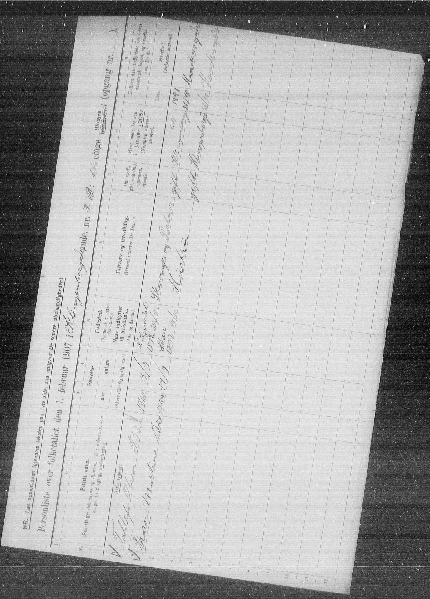 OBA, Municipal Census 1907 for Kristiania, 1907, p. 26390