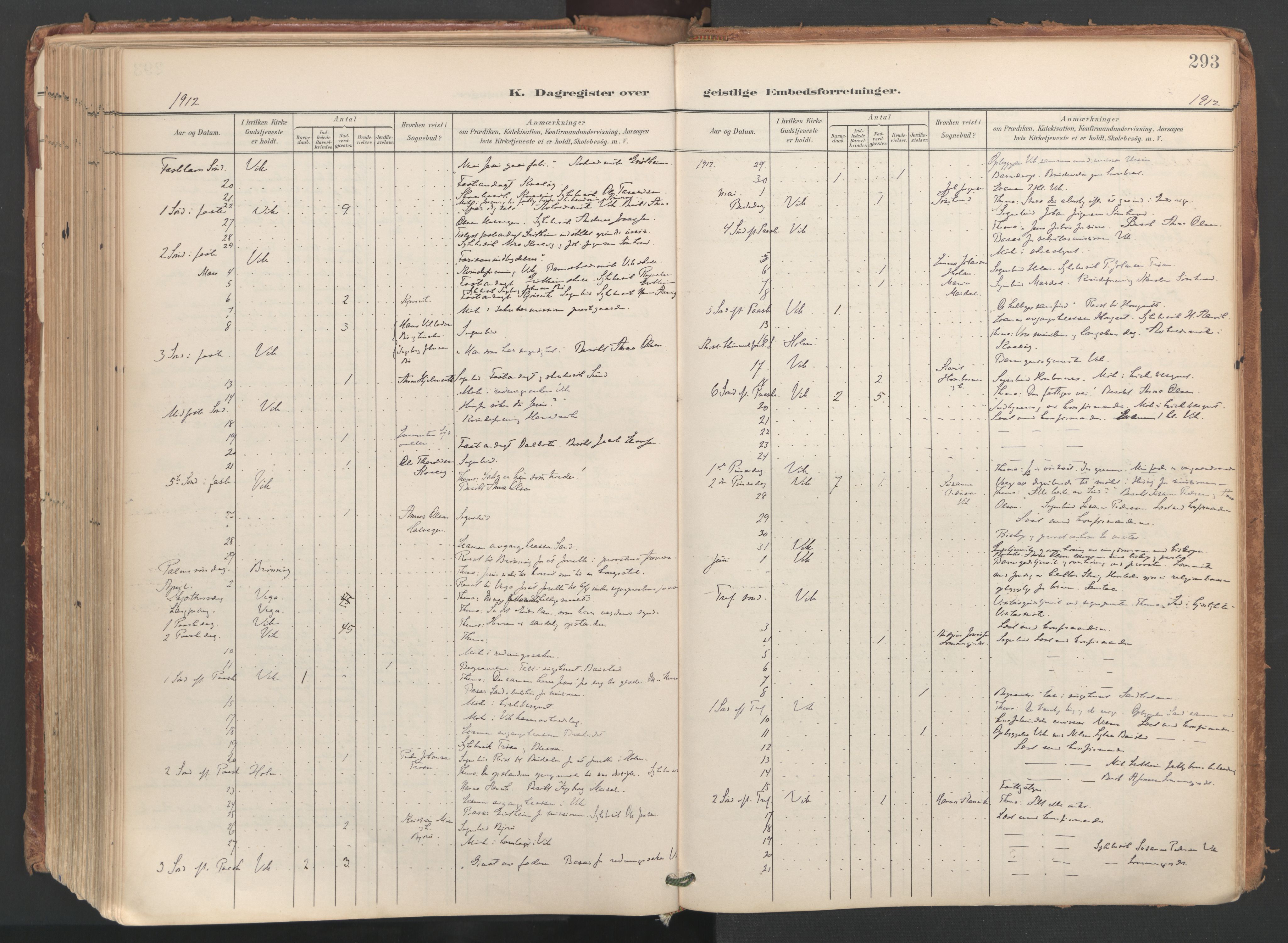 Ministerialprotokoller, klokkerbøker og fødselsregistre - Nordland, AV/SAT-A-1459/812/L0180: Parish register (official) no. 812A09, 1901-1915, p. 293