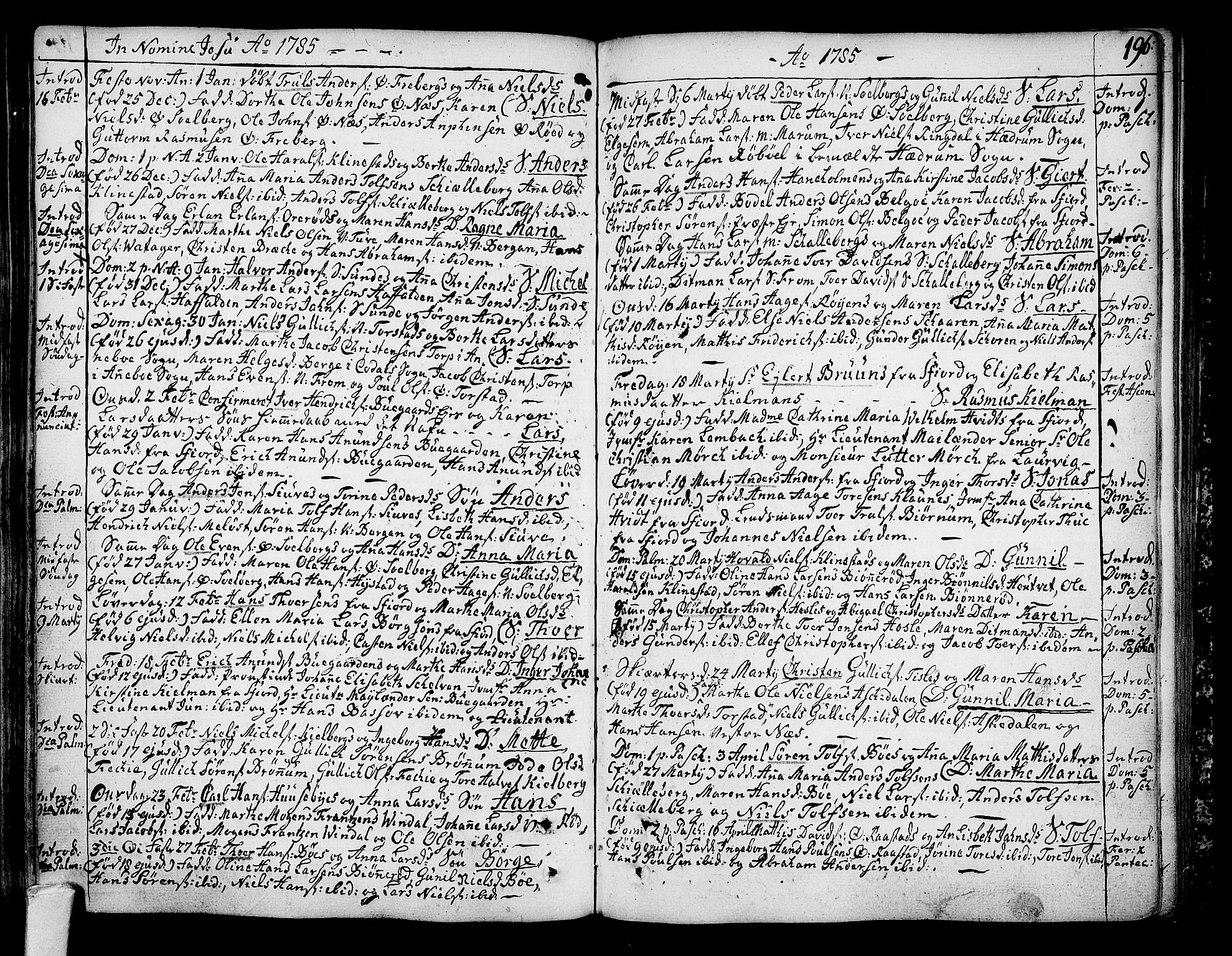 Sandar kirkebøker, SAKO/A-243/F/Fa/L0002: Parish register (official) no. 2, 1733-1788, p. 196