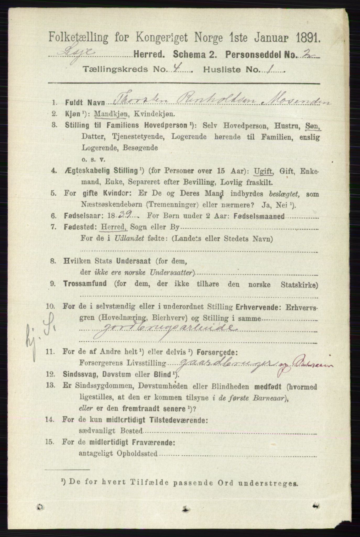RA, 1891 census for 0512 Lesja, 1891, p. 1094