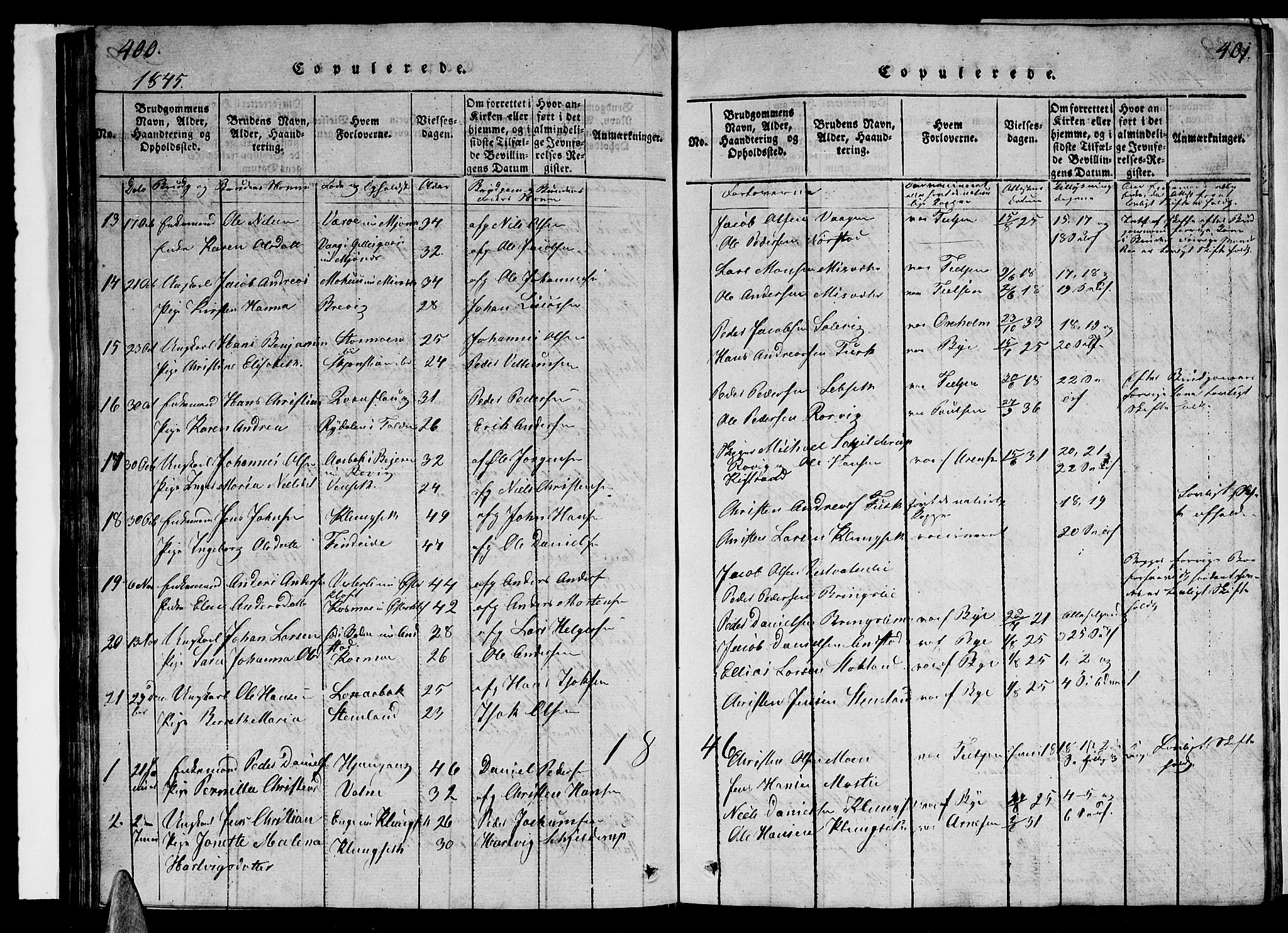 Ministerialprotokoller, klokkerbøker og fødselsregistre - Nordland, SAT/A-1459/852/L0752: Parish register (copy) no. 852C03, 1840-1855, p. 400-401