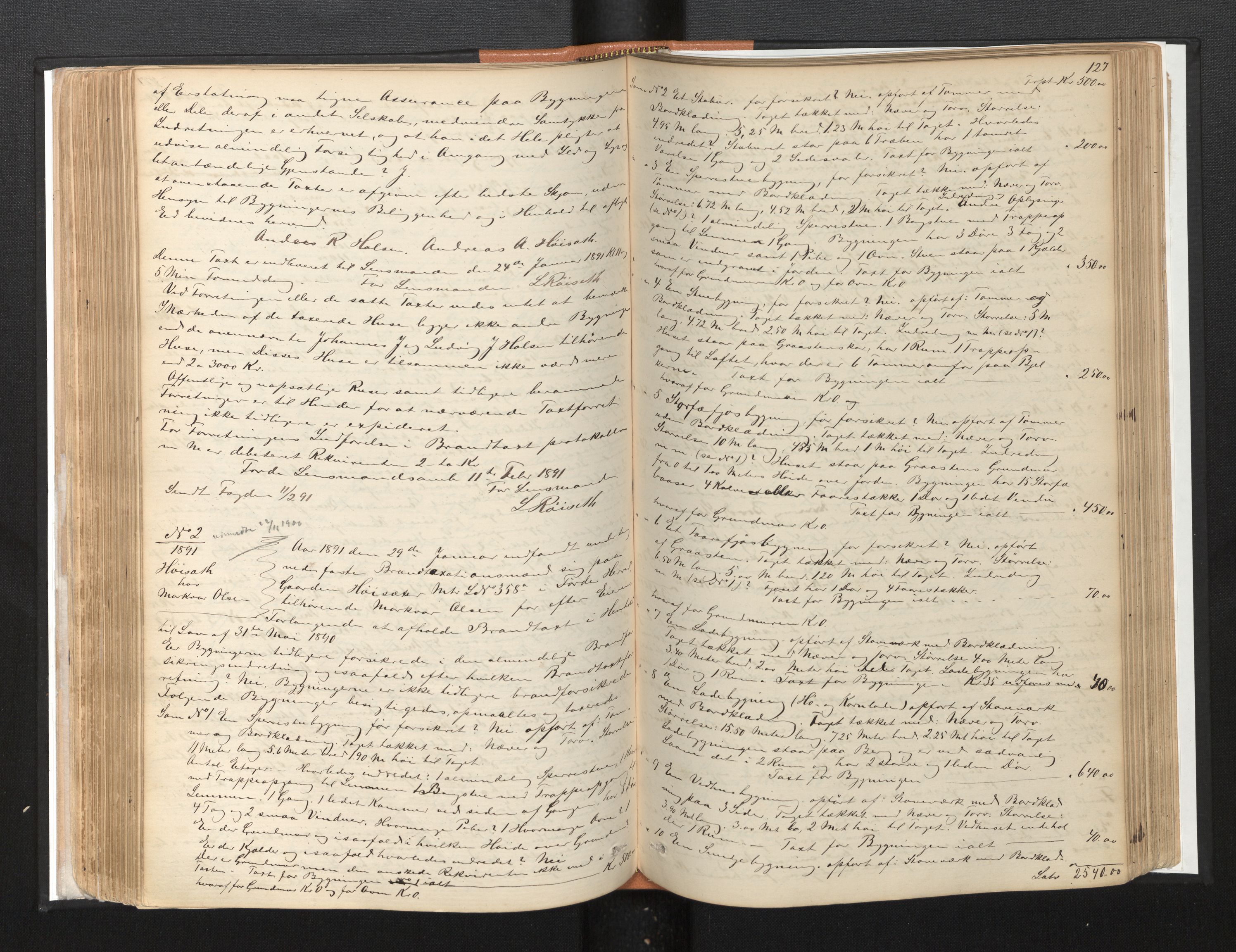 Lensmannen i Førde, AV/SAB-A-27401/0012/L0002: Branntakstprotokoll, 1879-1922, p. 126b-127a