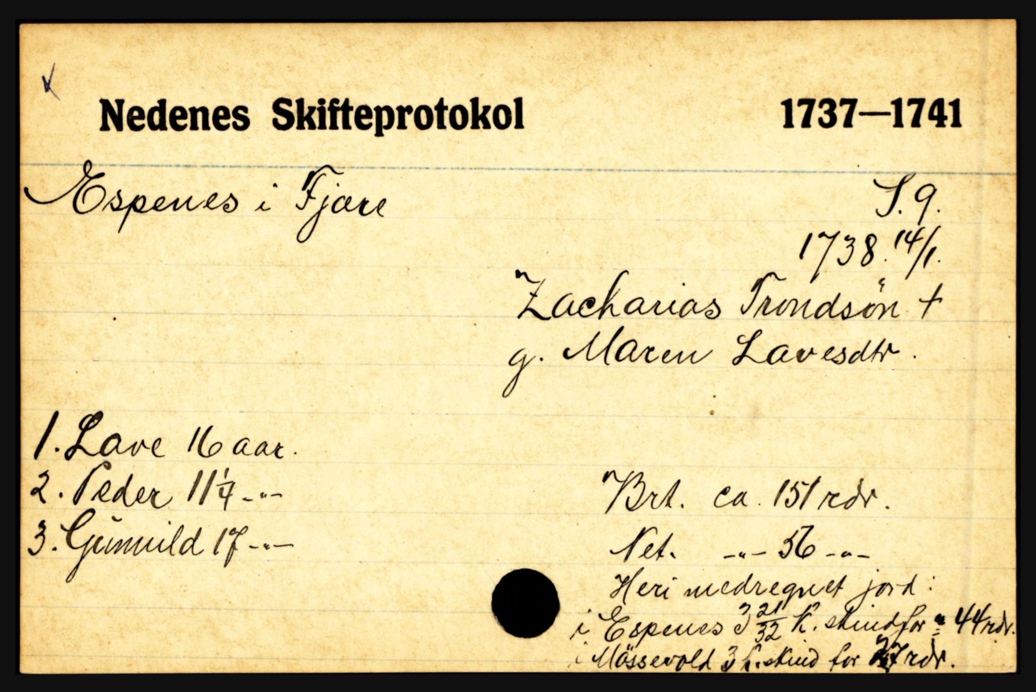 Nedenes sorenskriveri før 1824, AV/SAK-1221-0007/H, p. 6417