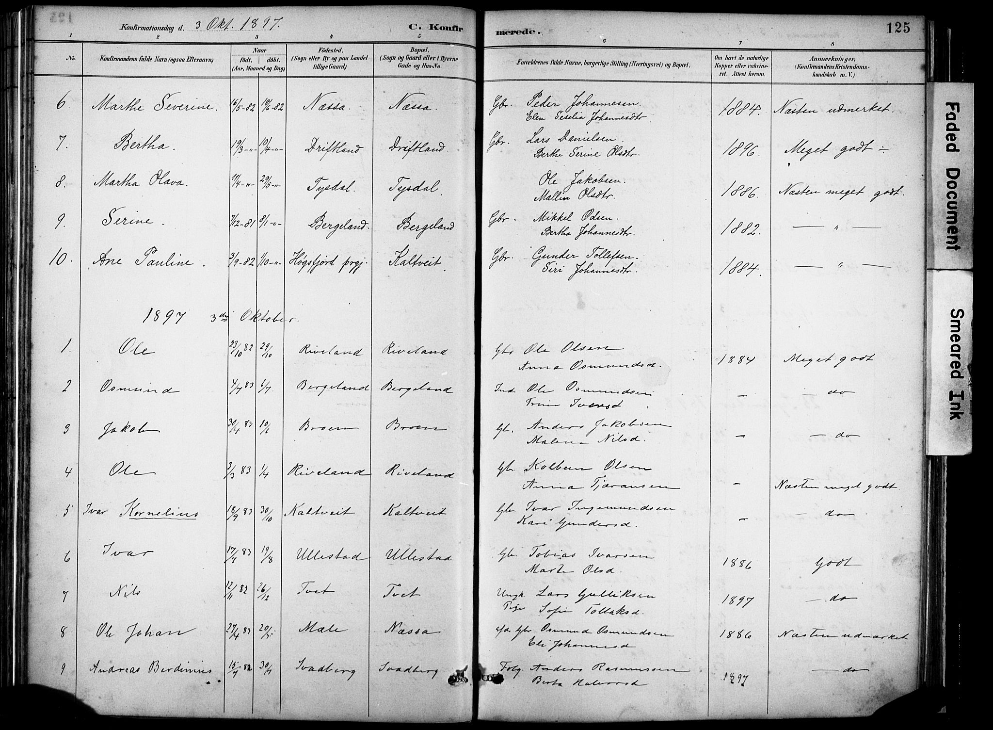 Hjelmeland sokneprestkontor, AV/SAST-A-101843/02/A/L0001: Parish register (official) no. A 16, 1887-1926, p. 125