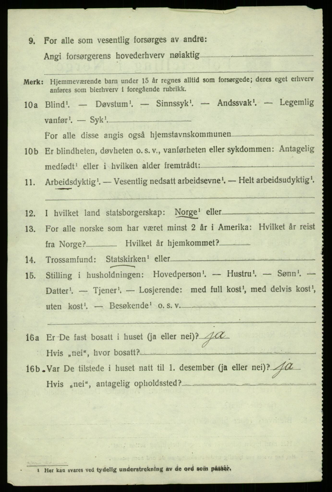 SAB, 1920 census for Fjell, 1920, p. 10617