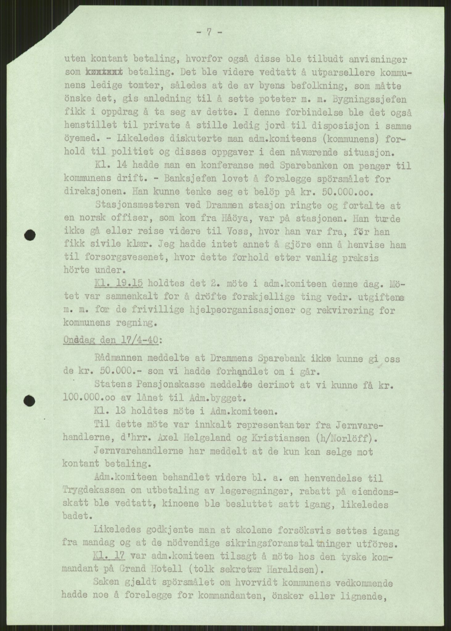 Forsvaret, Forsvarets krigshistoriske avdeling, AV/RA-RAFA-2017/Y/Ya/L0014: II-C-11-31 - Fylkesmenn.  Rapporter om krigsbegivenhetene 1940., 1940, p. 294