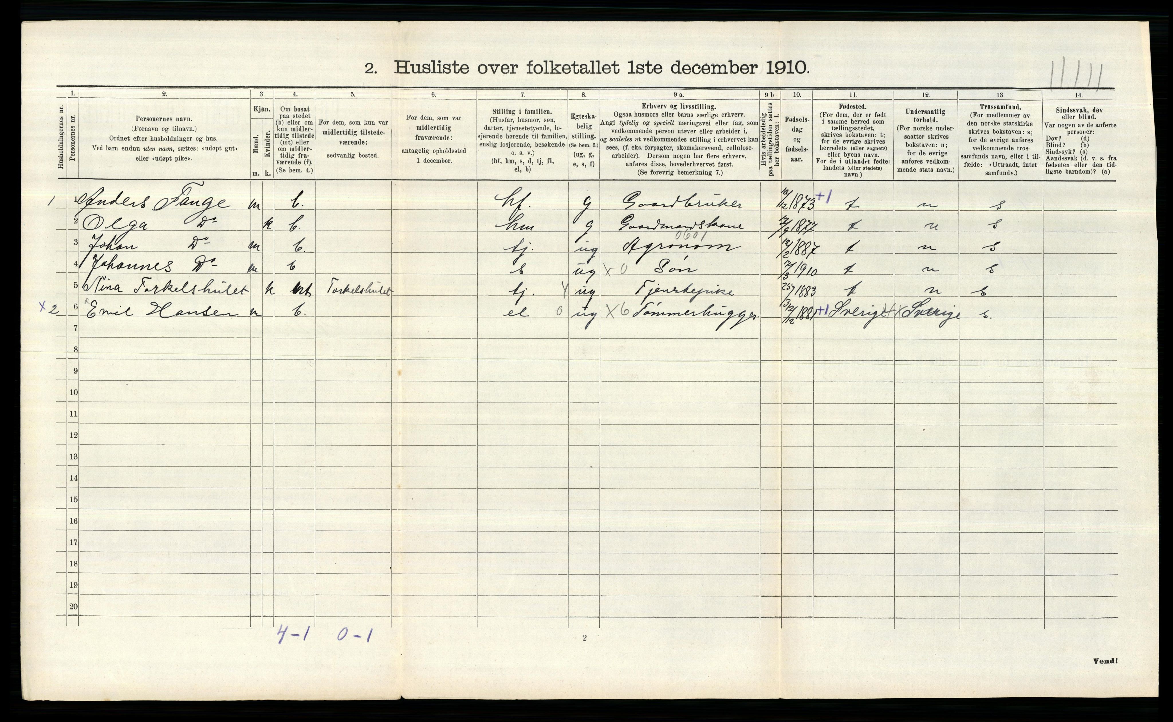 RA, 1910 census for Aremark, 1910, p. 194