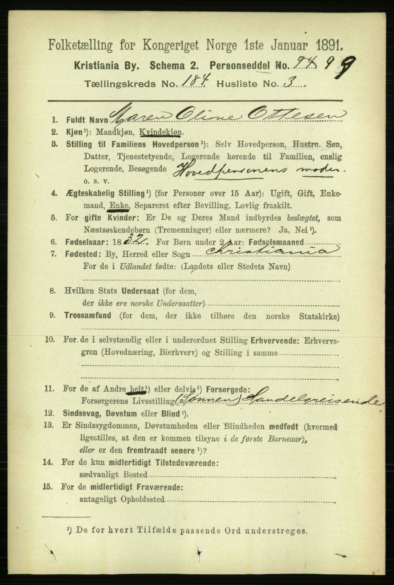 RA, 1891 census for 0301 Kristiania, 1891, p. 110137