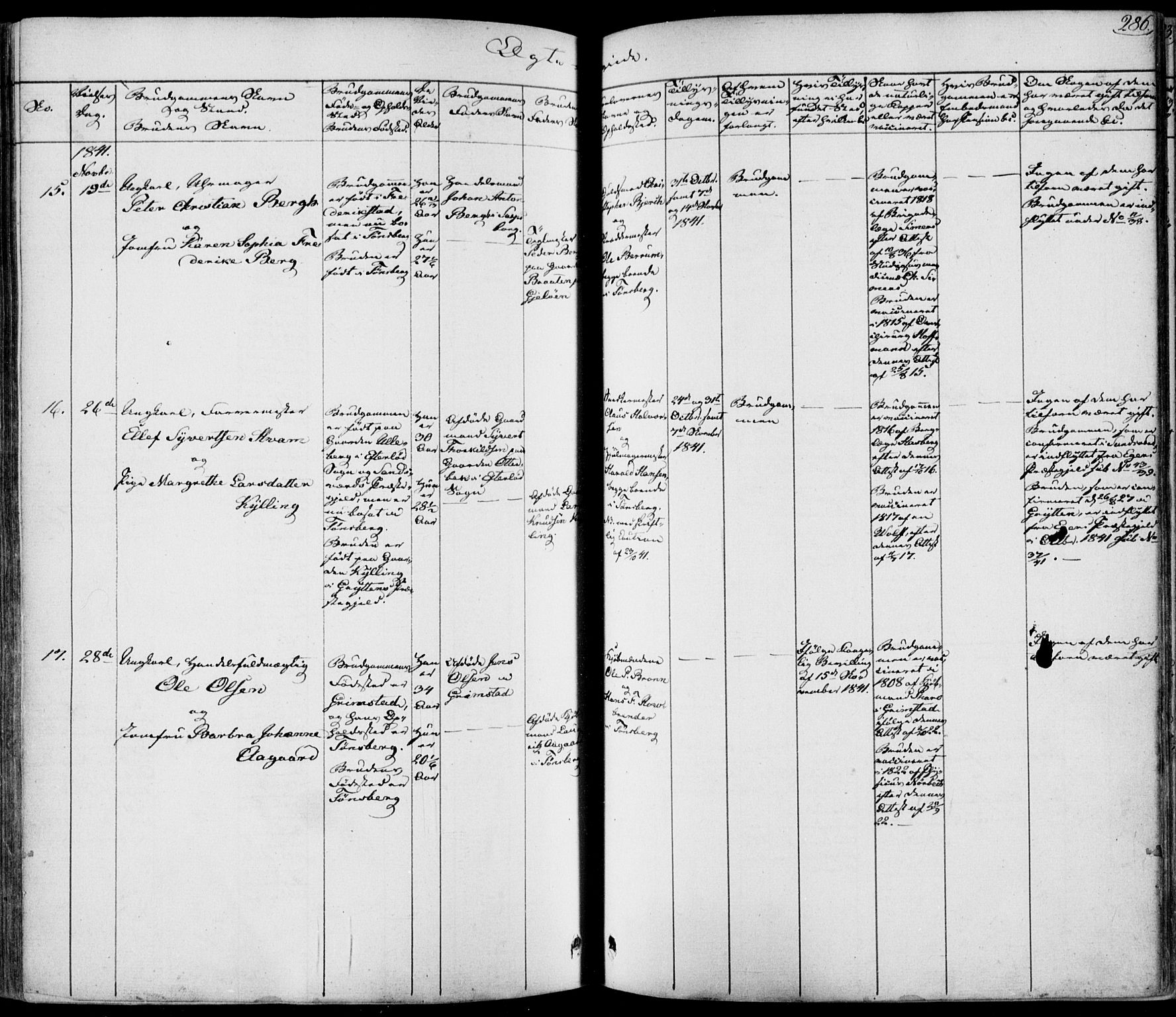 Tønsberg kirkebøker, AV/SAKO-A-330/F/Fa/L0006: Parish register (official) no. I 6, 1836-1844, p. 286