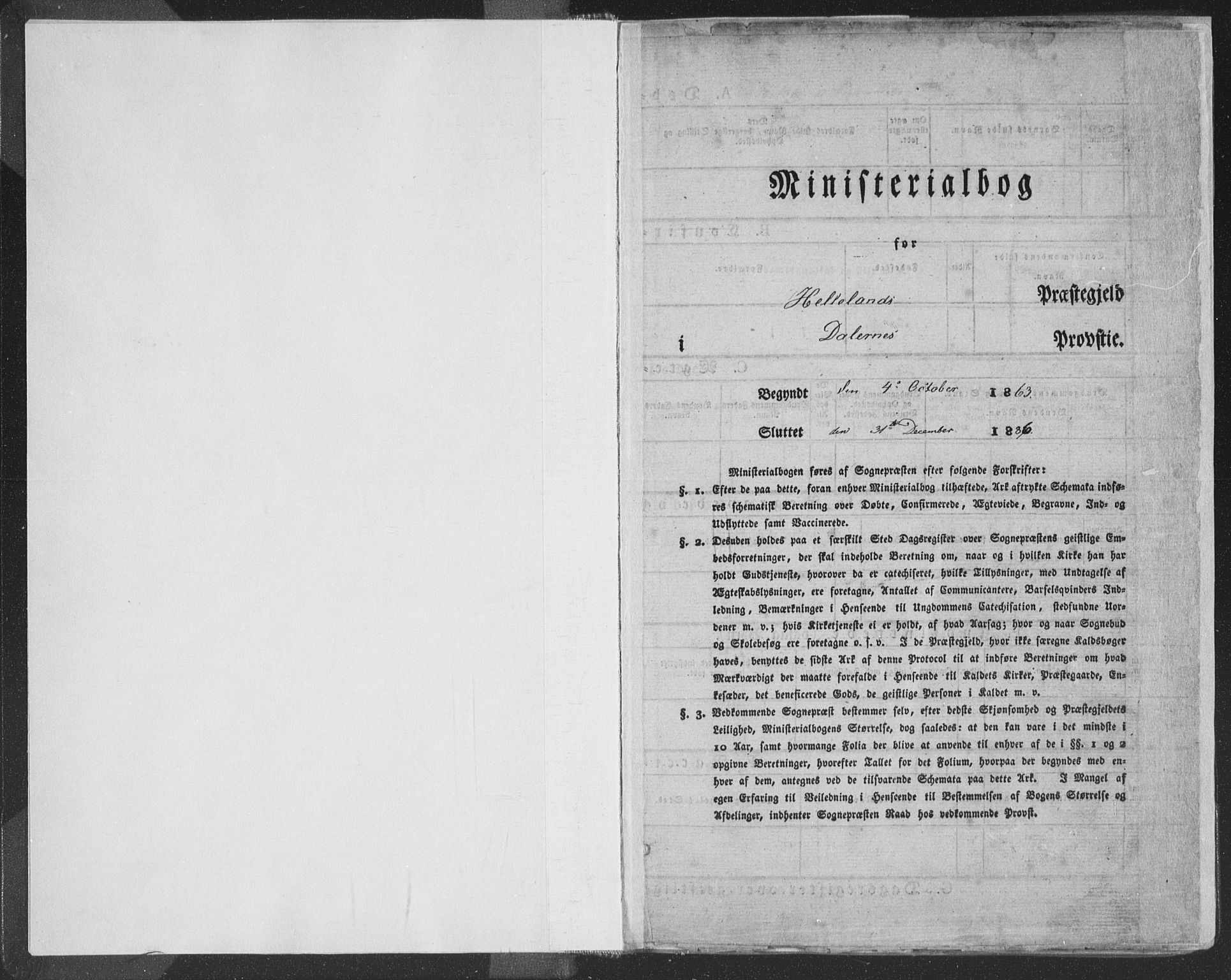 Helleland sokneprestkontor, SAST/A-101810: Parish register (official) no. A 7.1, 1863-1886