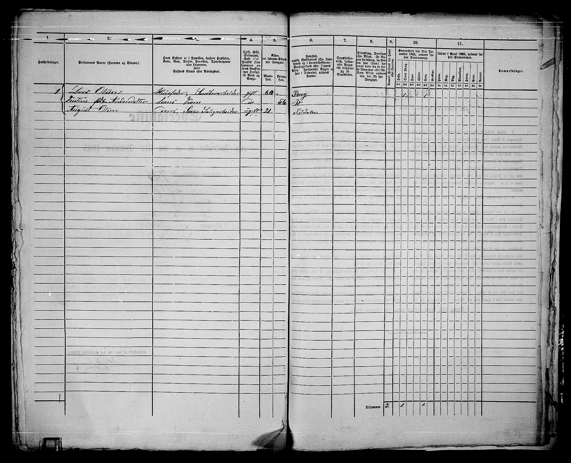 RA, 1865 census for Fredrikshald, 1865, p. 792