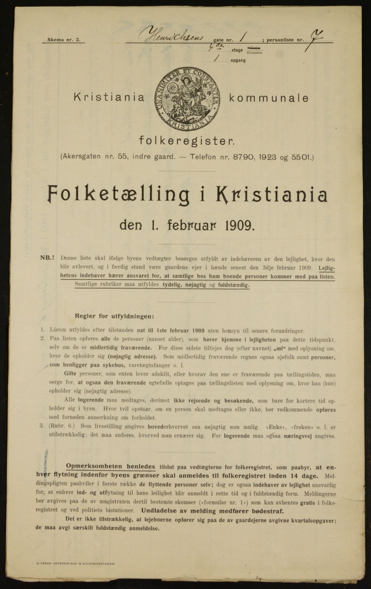 OBA, Municipal Census 1909 for Kristiania, 1909, p. 34919