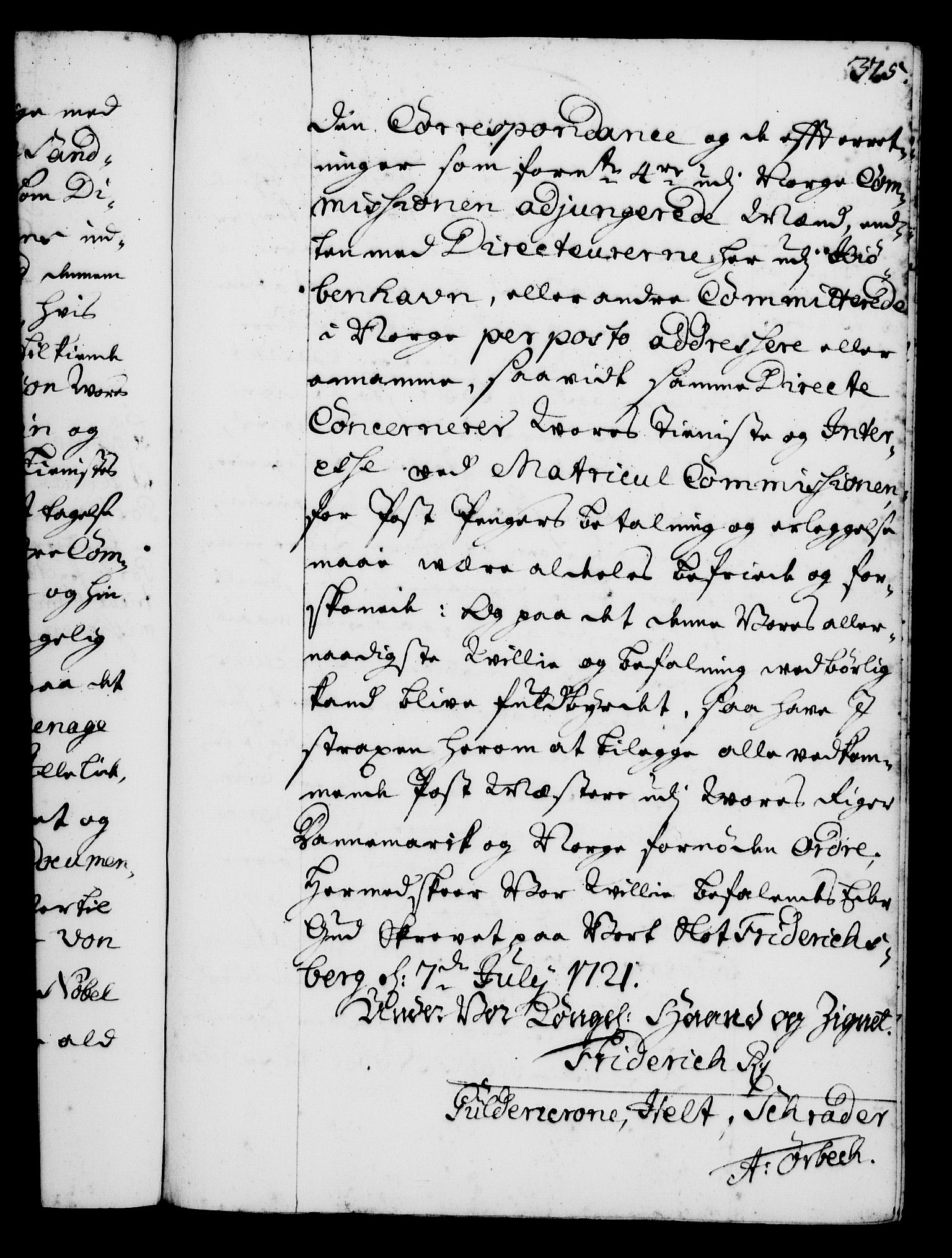 Rentekammeret, Kammerkanselliet, RA/EA-3111/G/Gg/Gga/L0001: Norsk ekspedisjonsprotokoll med register (merket RK 53.1), 1720-1723, p. 375