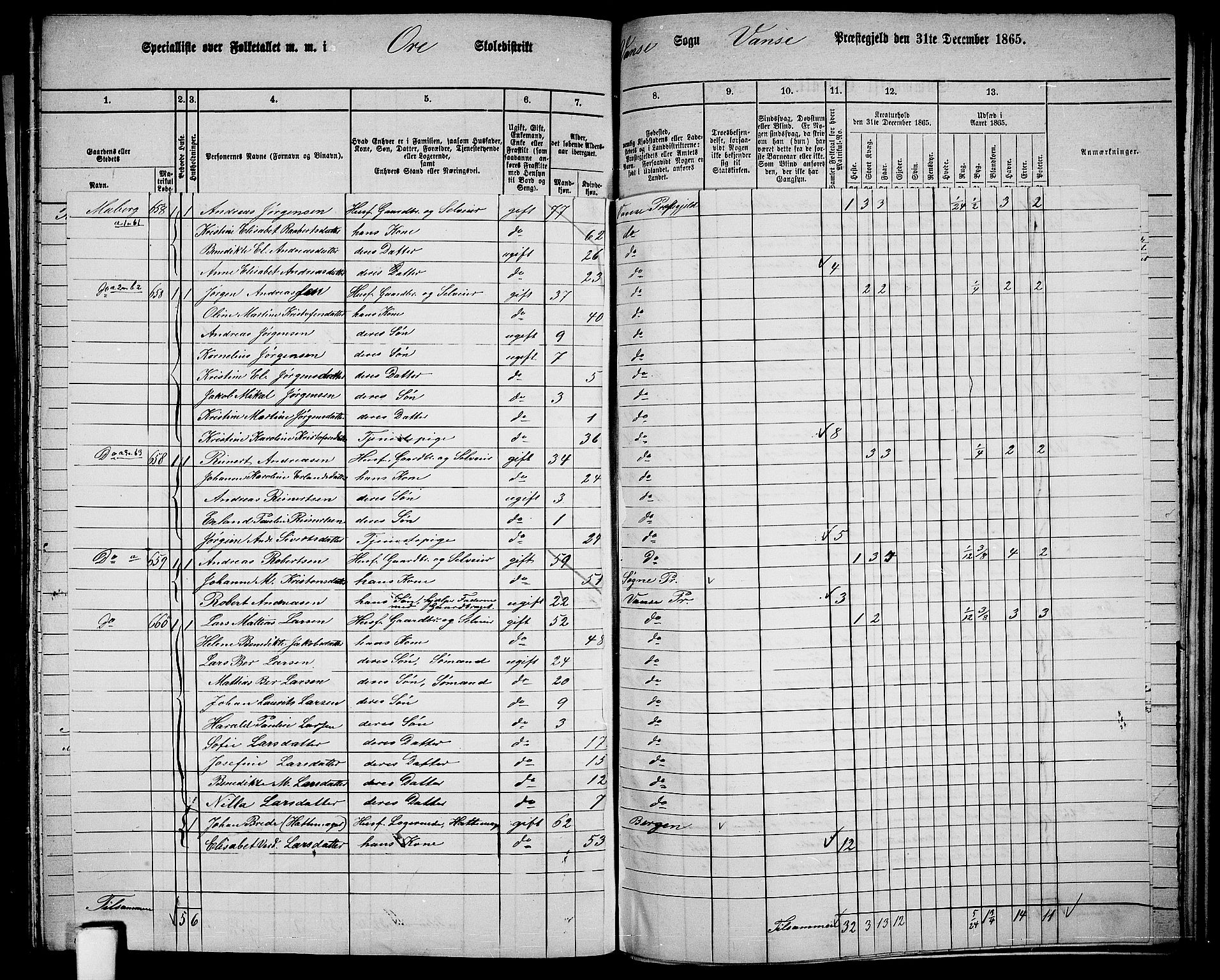 RA, 1865 census for Vanse/Vanse og Farsund, 1865, p. 229