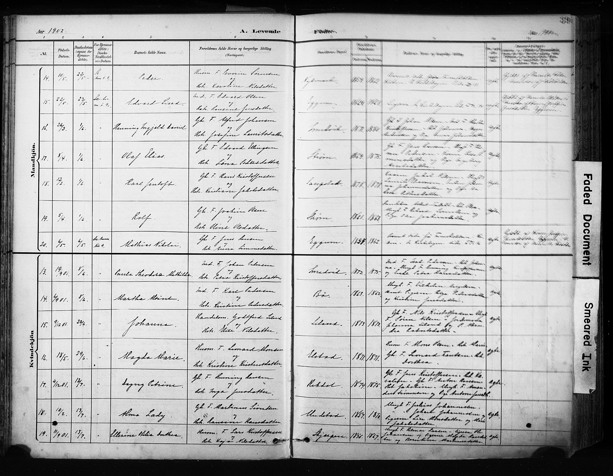 Ministerialprotokoller, klokkerbøker og fødselsregistre - Nordland, AV/SAT-A-1459/880/L1134: Parish register (official) no. 880A08, 1899-1908, p. 39