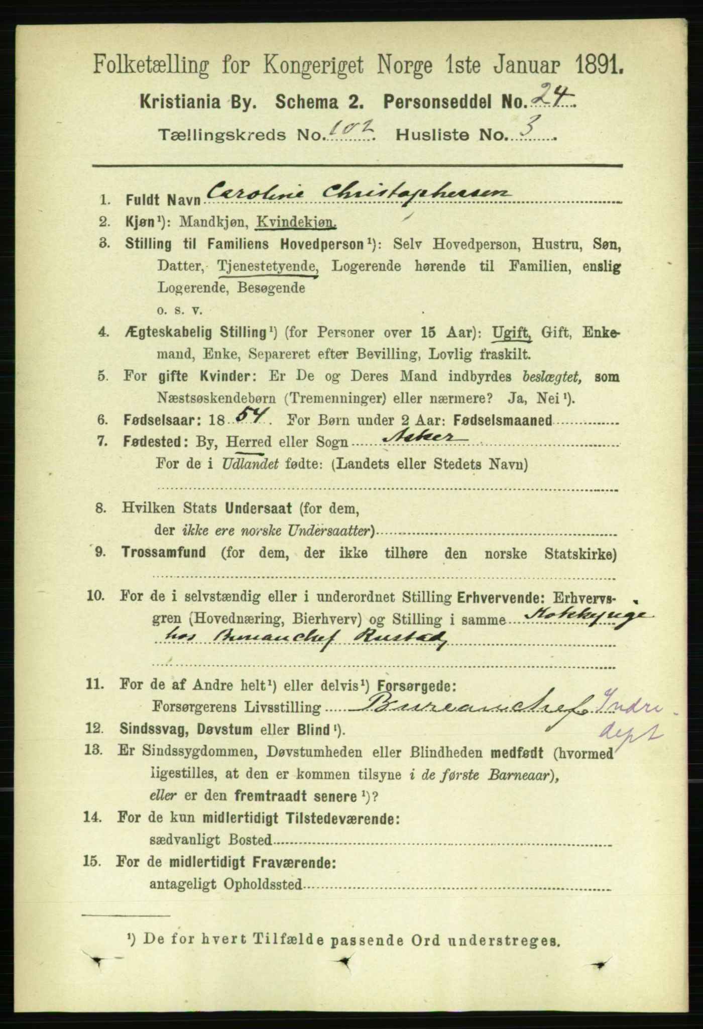 RA, 1891 census for 0301 Kristiania, 1891, p. 50713