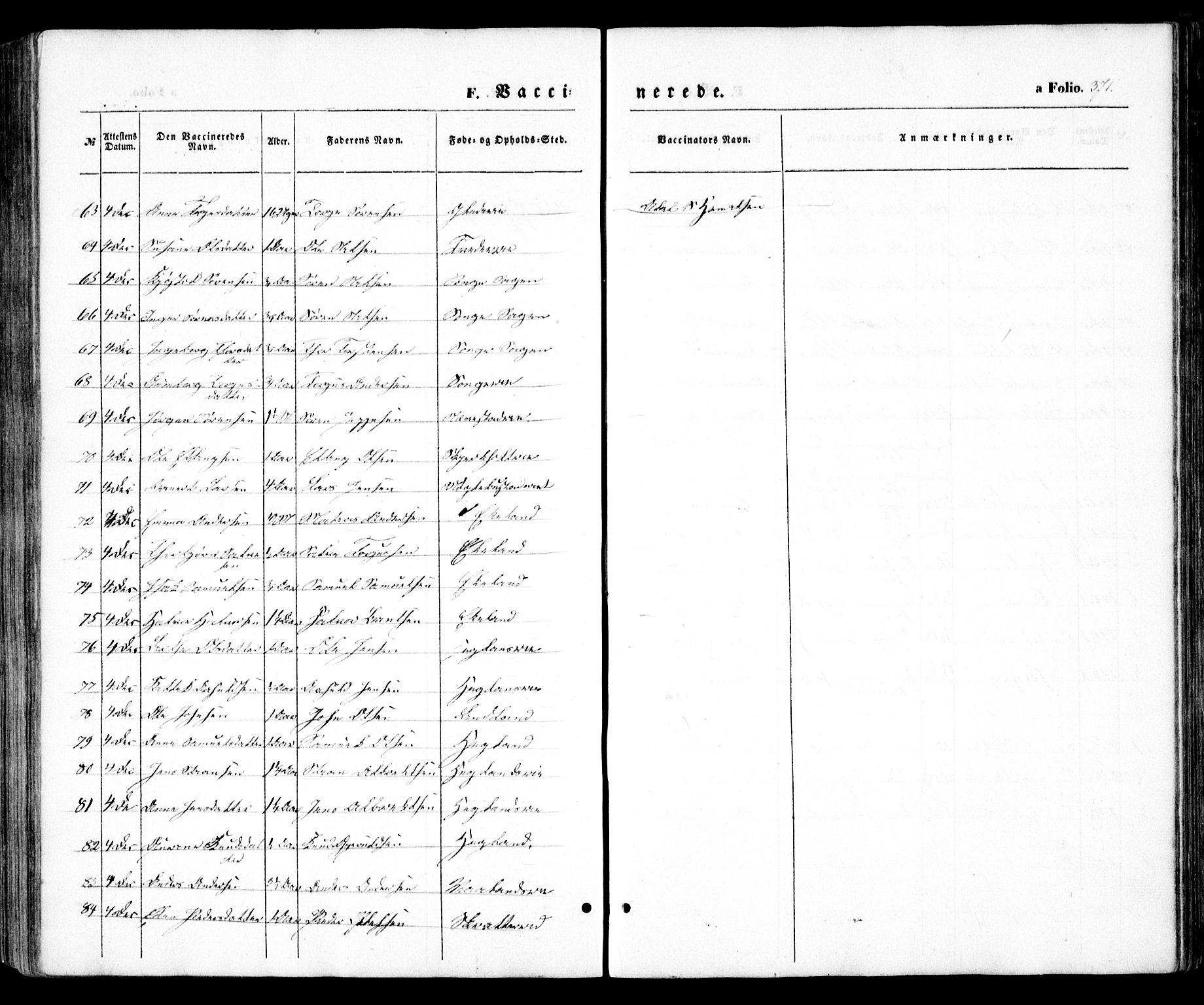 Holt sokneprestkontor, SAK/1111-0021/F/Fa/L0008: Parish register (official) no. A 8, 1849-1860, p. 371