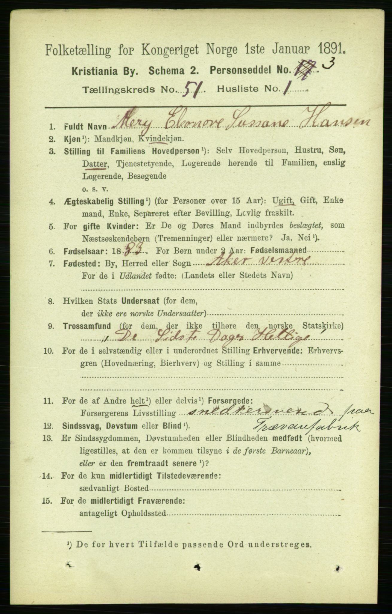 RA, 1891 census for 0301 Kristiania, 1891, p. 29178