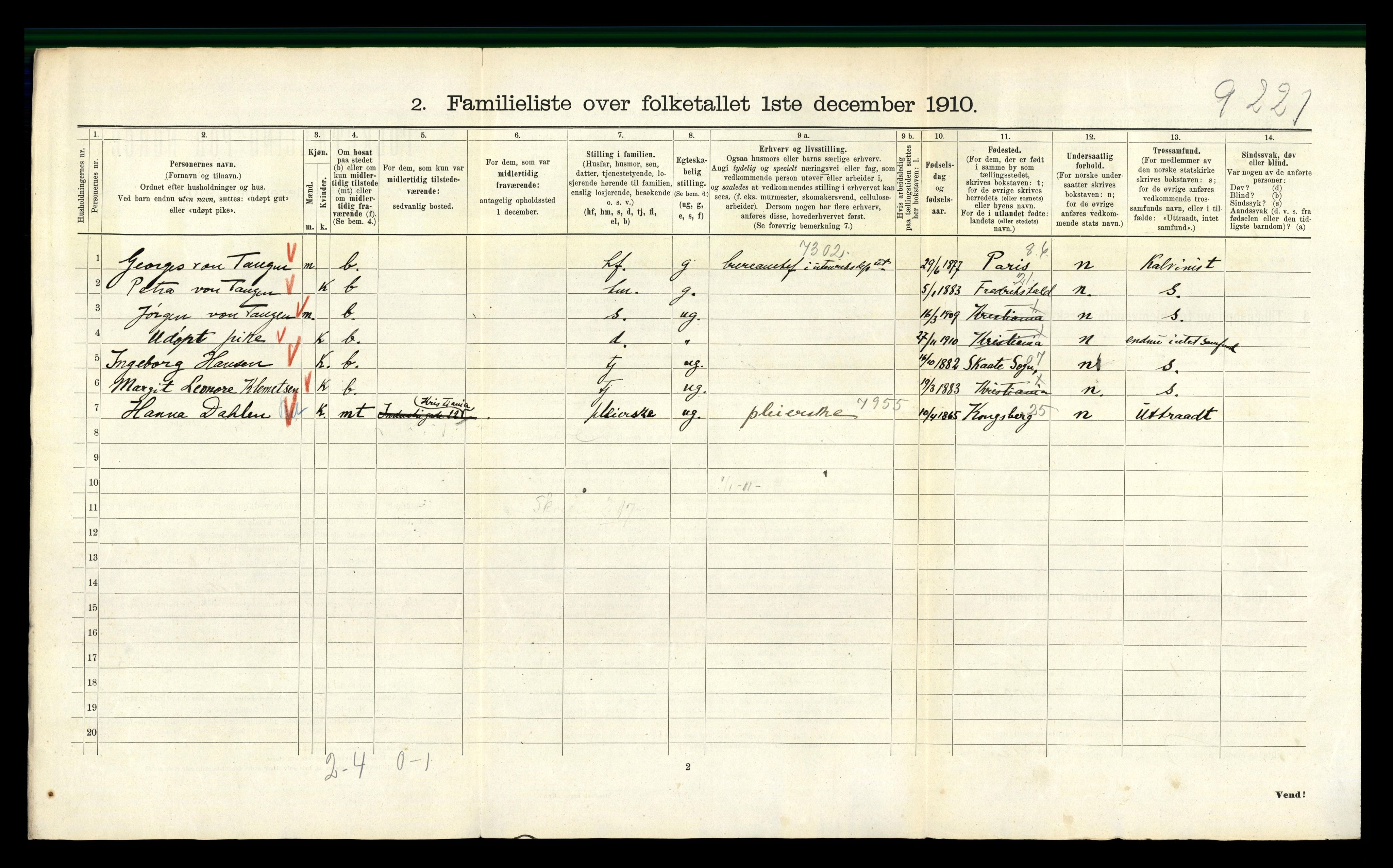 RA, 1910 census for Kristiania, 1910, p. 73742