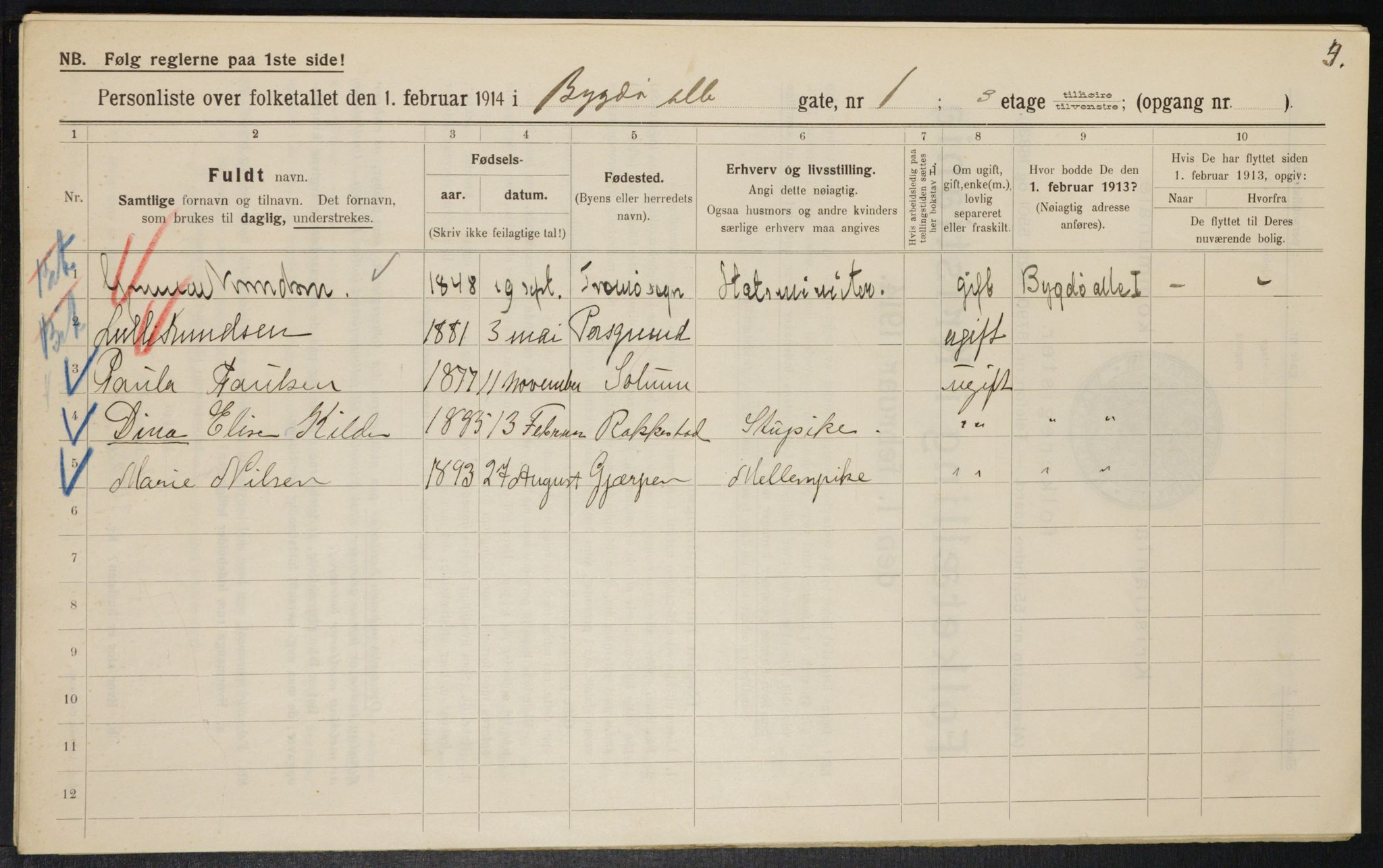 OBA, Municipal Census 1914 for Kristiania, 1914, p. 10299