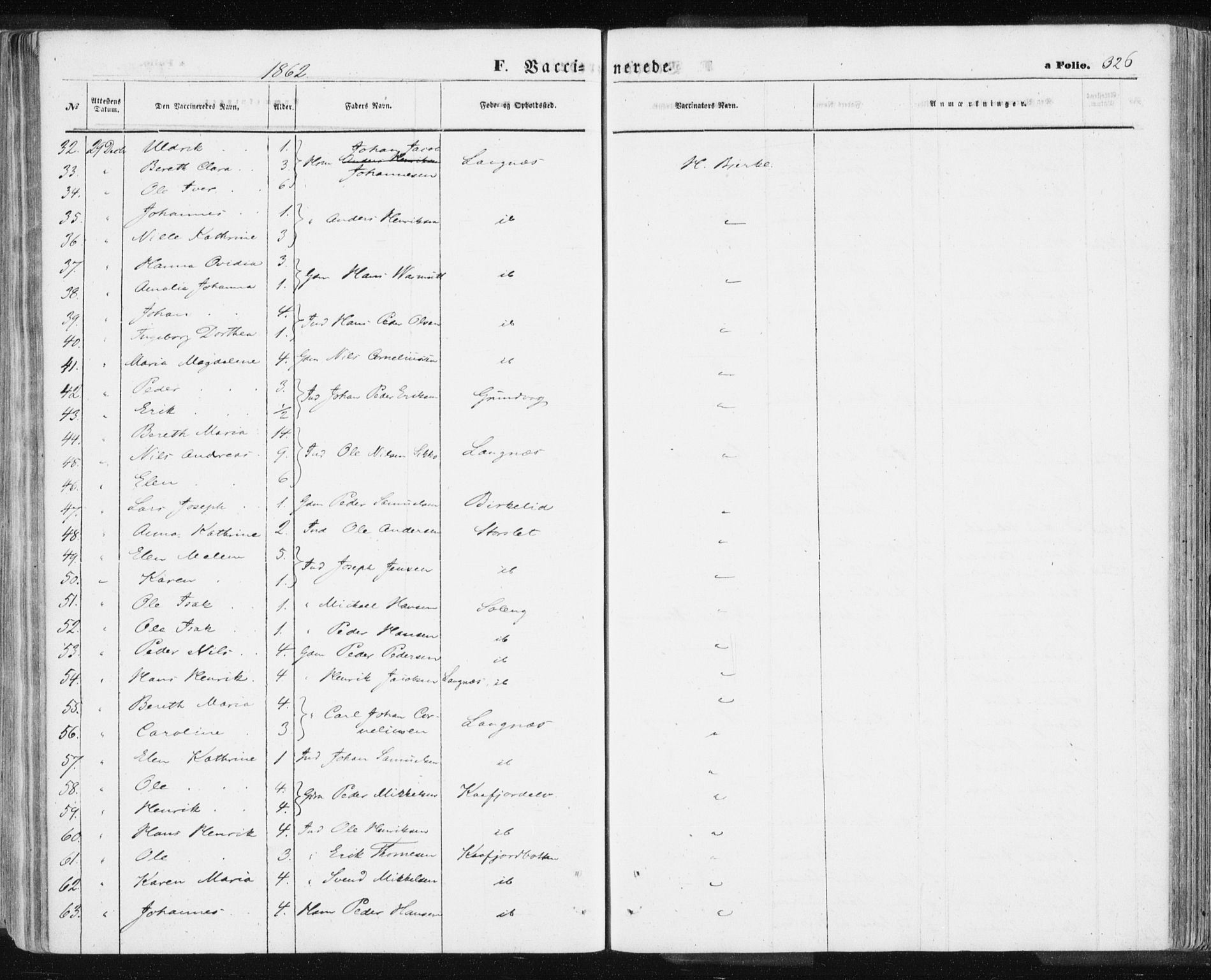 Lyngen sokneprestembete, AV/SATØ-S-1289/H/He/Hea/L0005kirke: Parish register (official) no. 5, 1859-1869, p. 326