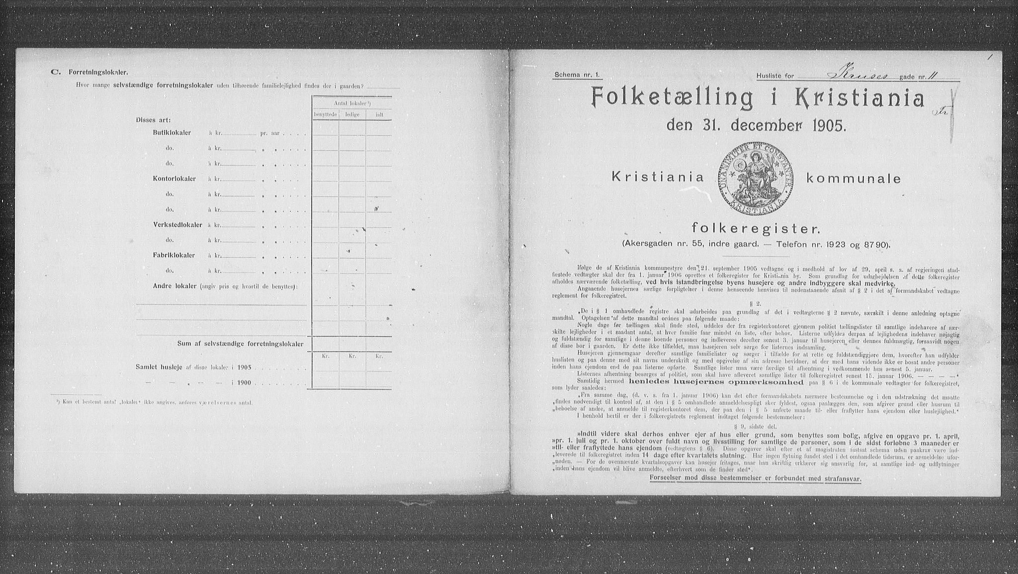 OBA, Municipal Census 1905 for Kristiania, 1905, p. 28925