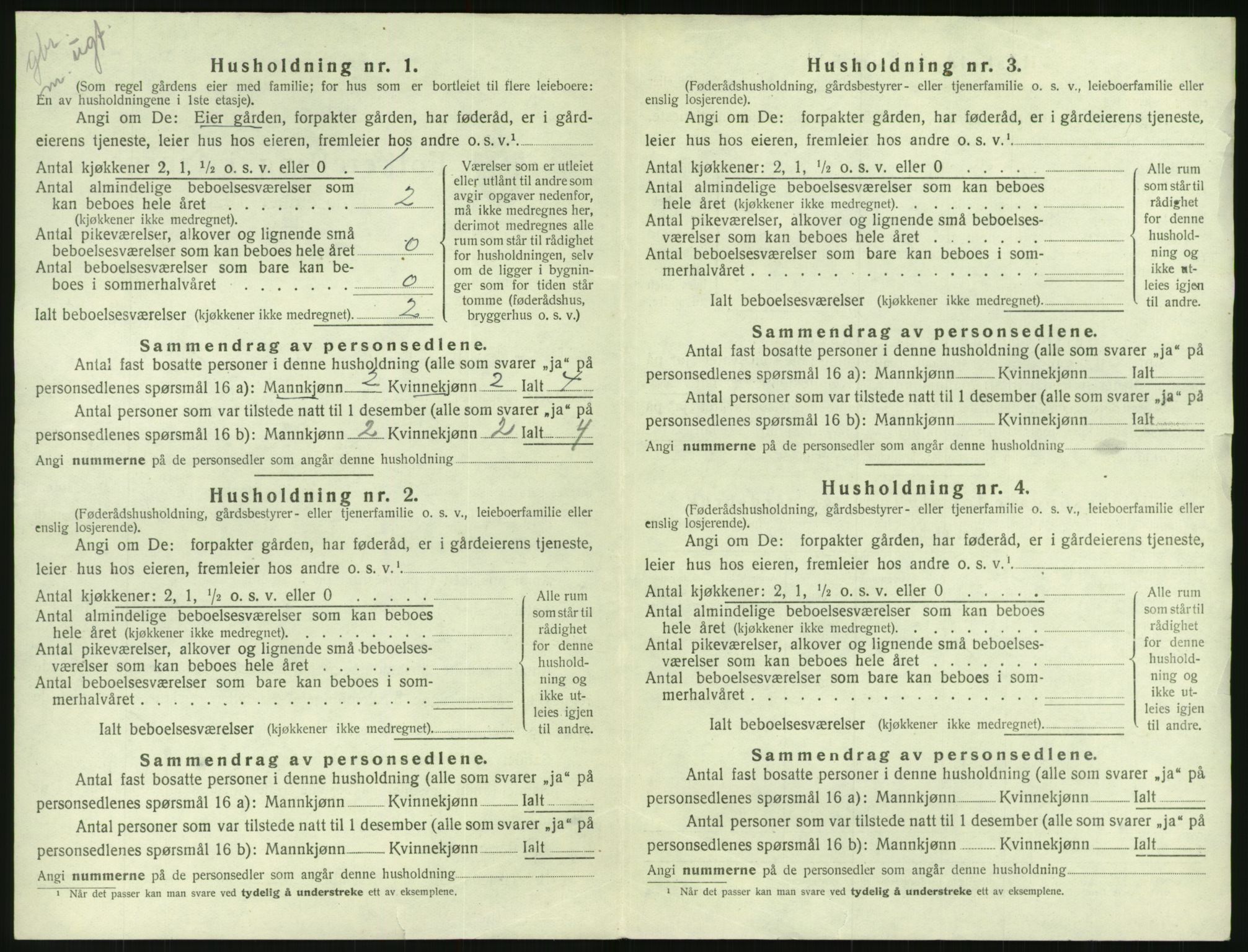 SAK, 1920 census for Tovdal, 1920, p. 42