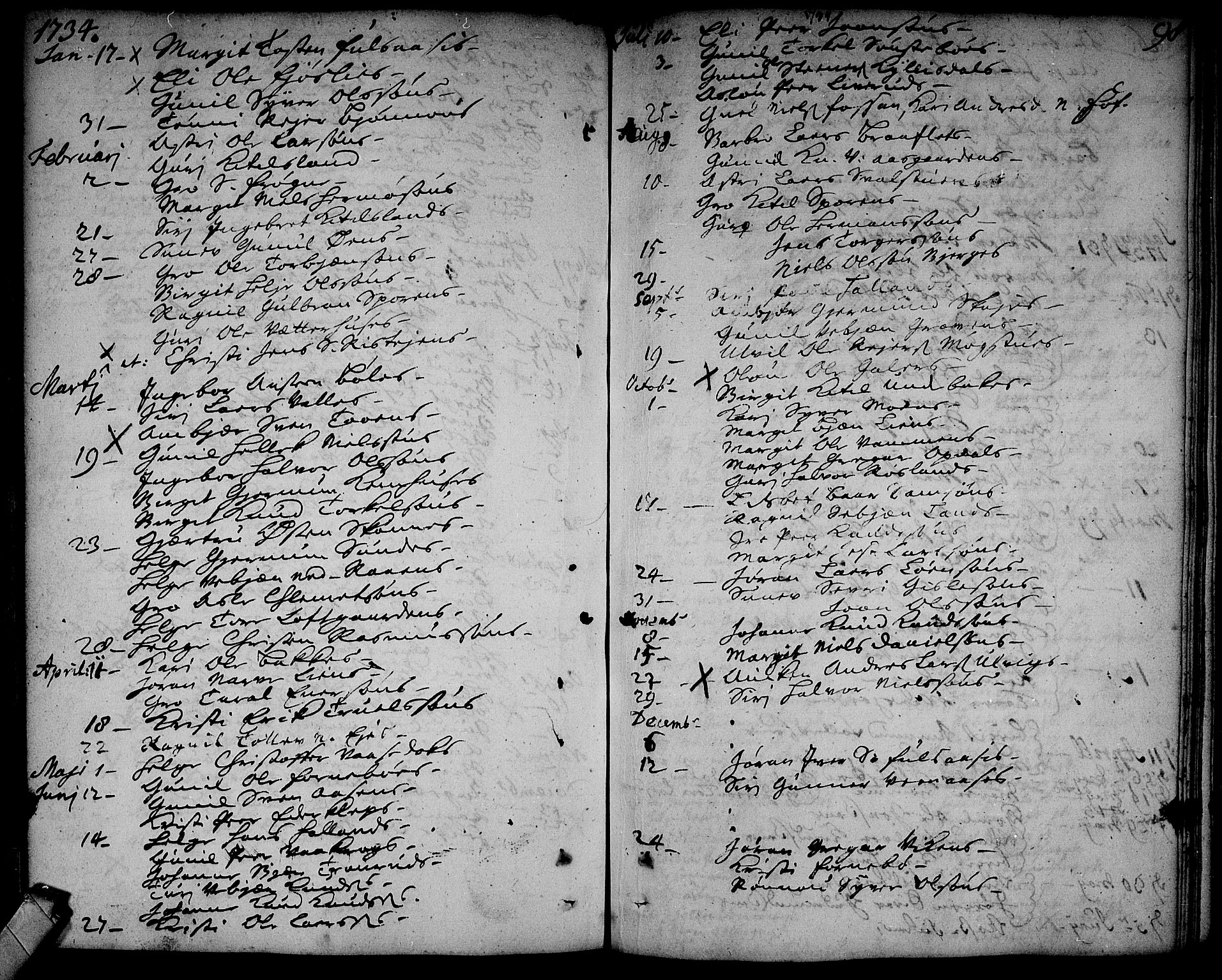 Rollag kirkebøker, SAKO/A-240/F/Fa/L0002: Parish register (official) no. I 2, 1714-1742, p. 98