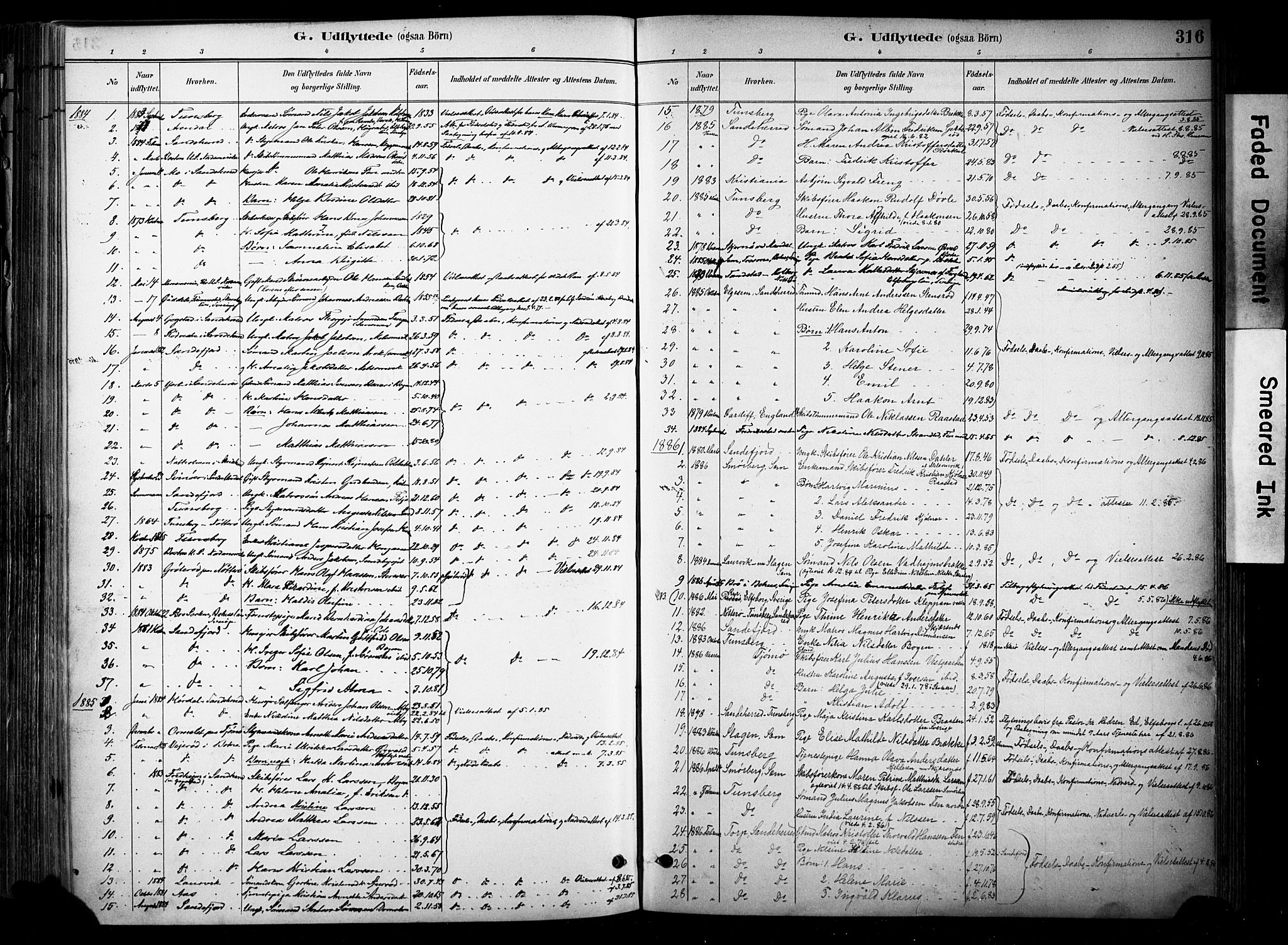 Stokke kirkebøker, SAKO/A-320/F/Fa/L0010: Parish register (official) no. I 10, 1884-1903, p. 316