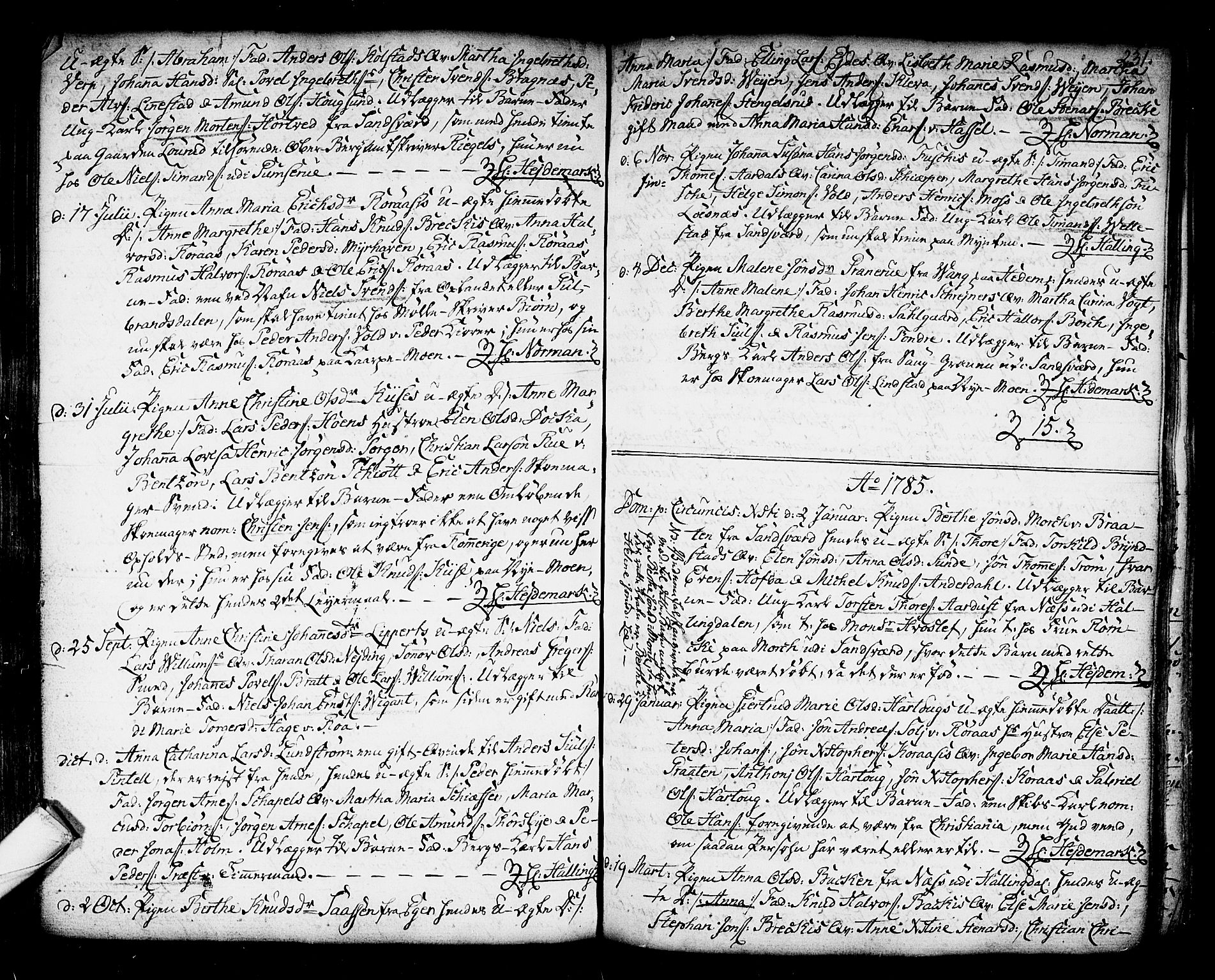 Kongsberg kirkebøker, SAKO/A-22/F/Fa/L0006: Parish register (official) no. I 6, 1783-1797, p. 231