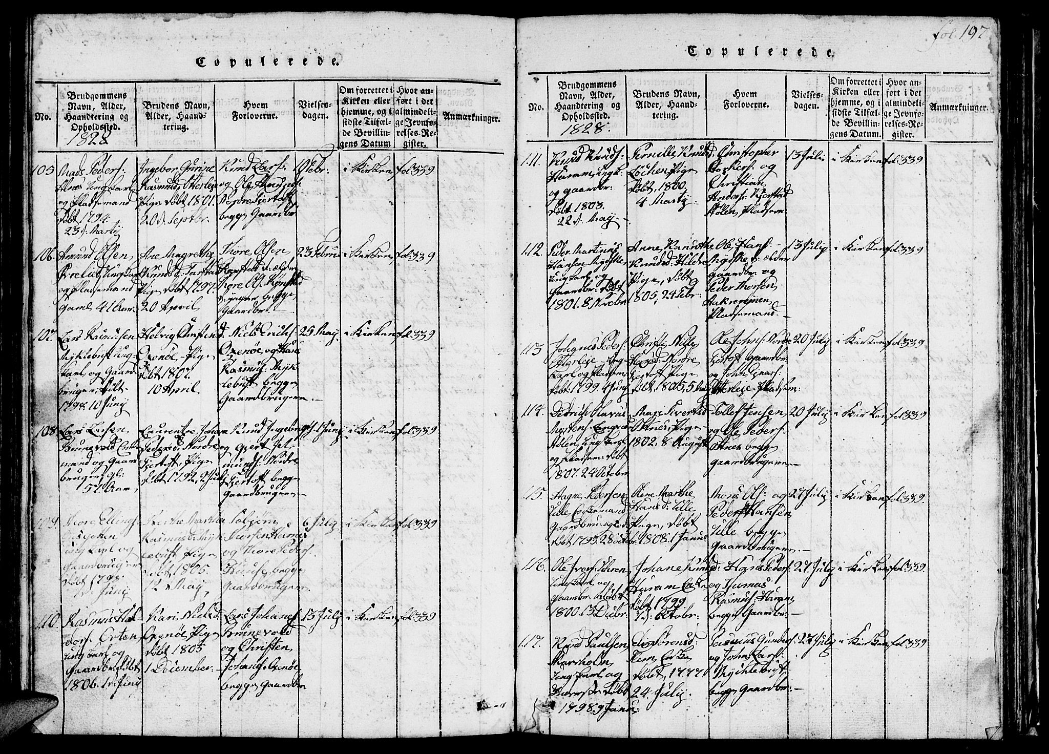 Ministerialprotokoller, klokkerbøker og fødselsregistre - Møre og Romsdal, AV/SAT-A-1454/536/L0506: Parish register (copy) no. 536C01, 1818-1859, p. 197