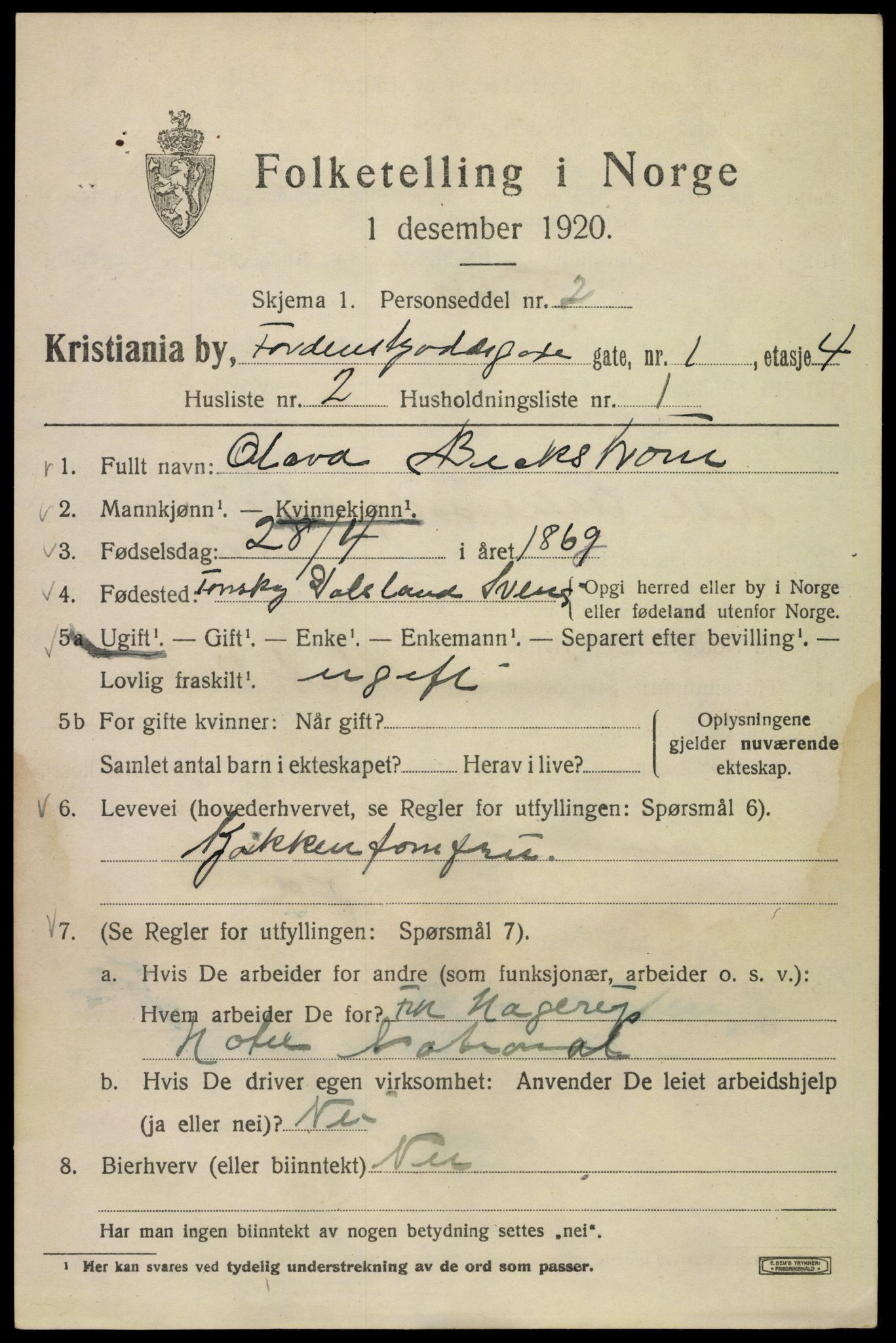 SAO, 1920 census for Kristiania, 1920, p. 590157