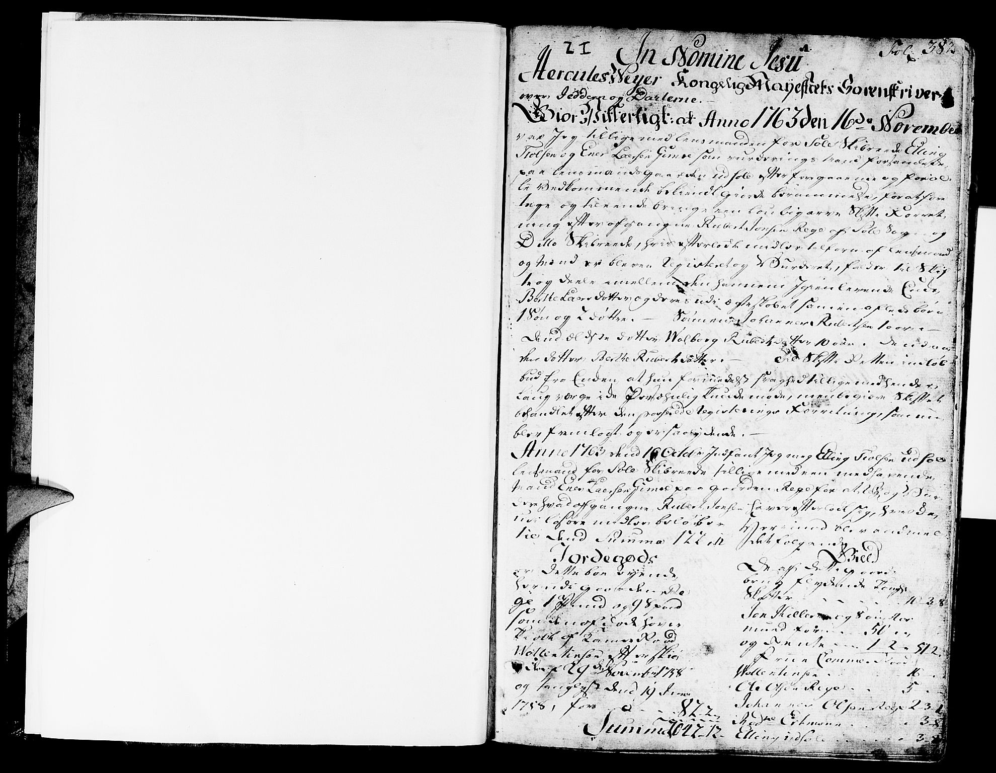 Jæren og Dalane sorenskriveri, AV/SAST-A-100306/5/50BA/L0014: SKIFTEPROTOKOLL, 1763-1766, p. 382a