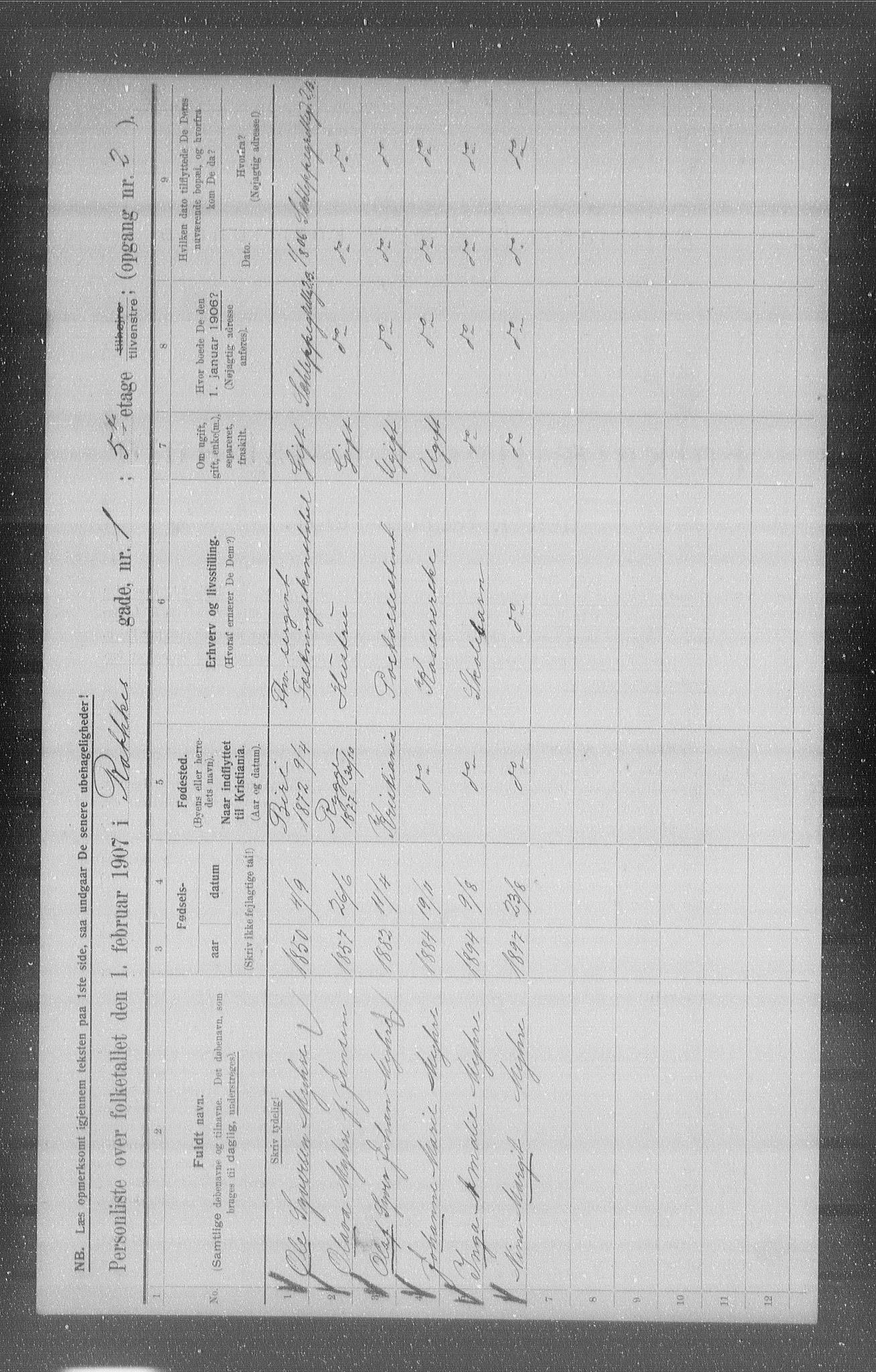 OBA, Municipal Census 1907 for Kristiania, 1907, p. 41803