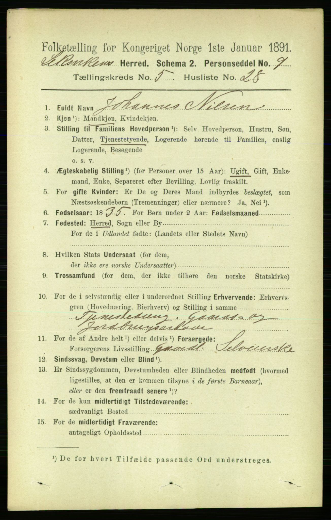 RA, 1891 census for 1718 Leksvik, 1891, p. 2749