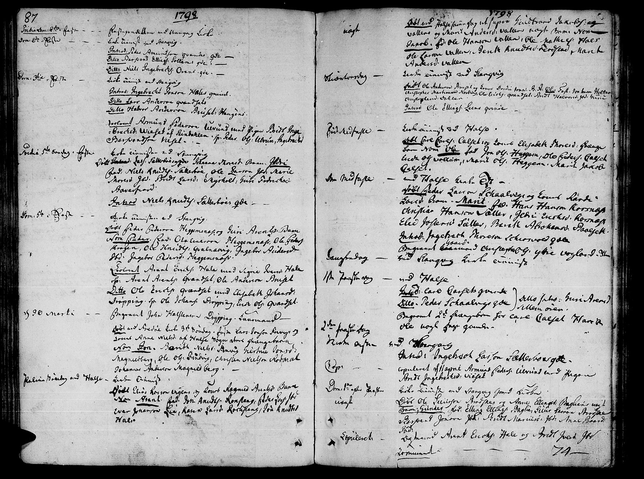 Ministerialprotokoller, klokkerbøker og fødselsregistre - Møre og Romsdal, AV/SAT-A-1454/592/L1022: Parish register (official) no. 592A01, 1784-1819, p. 87