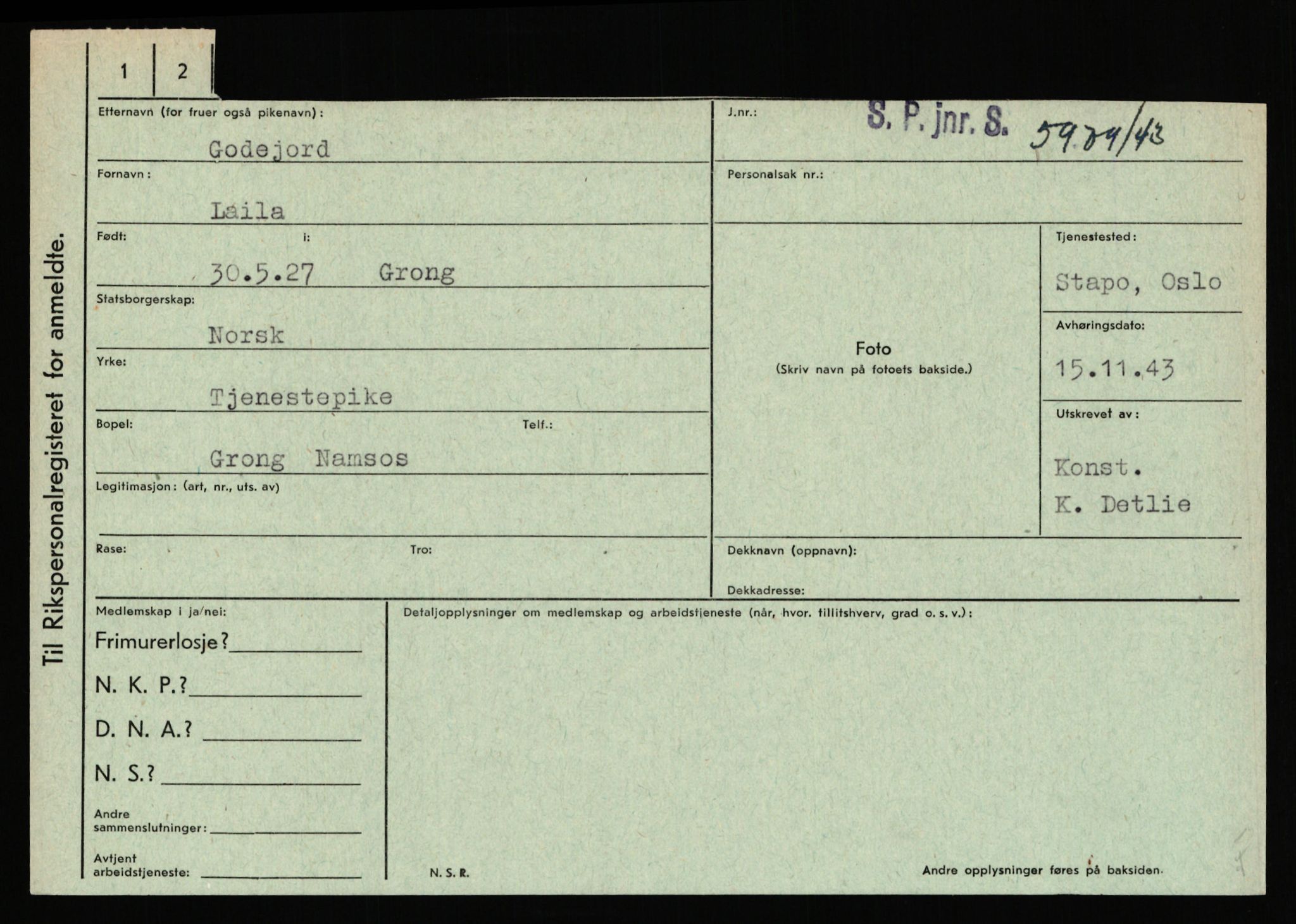 Statspolitiet - Hovedkontoret / Osloavdelingen, AV/RA-S-1329/C/Ca/L0005: Furali - Hamula, 1943-1945, p. 1347