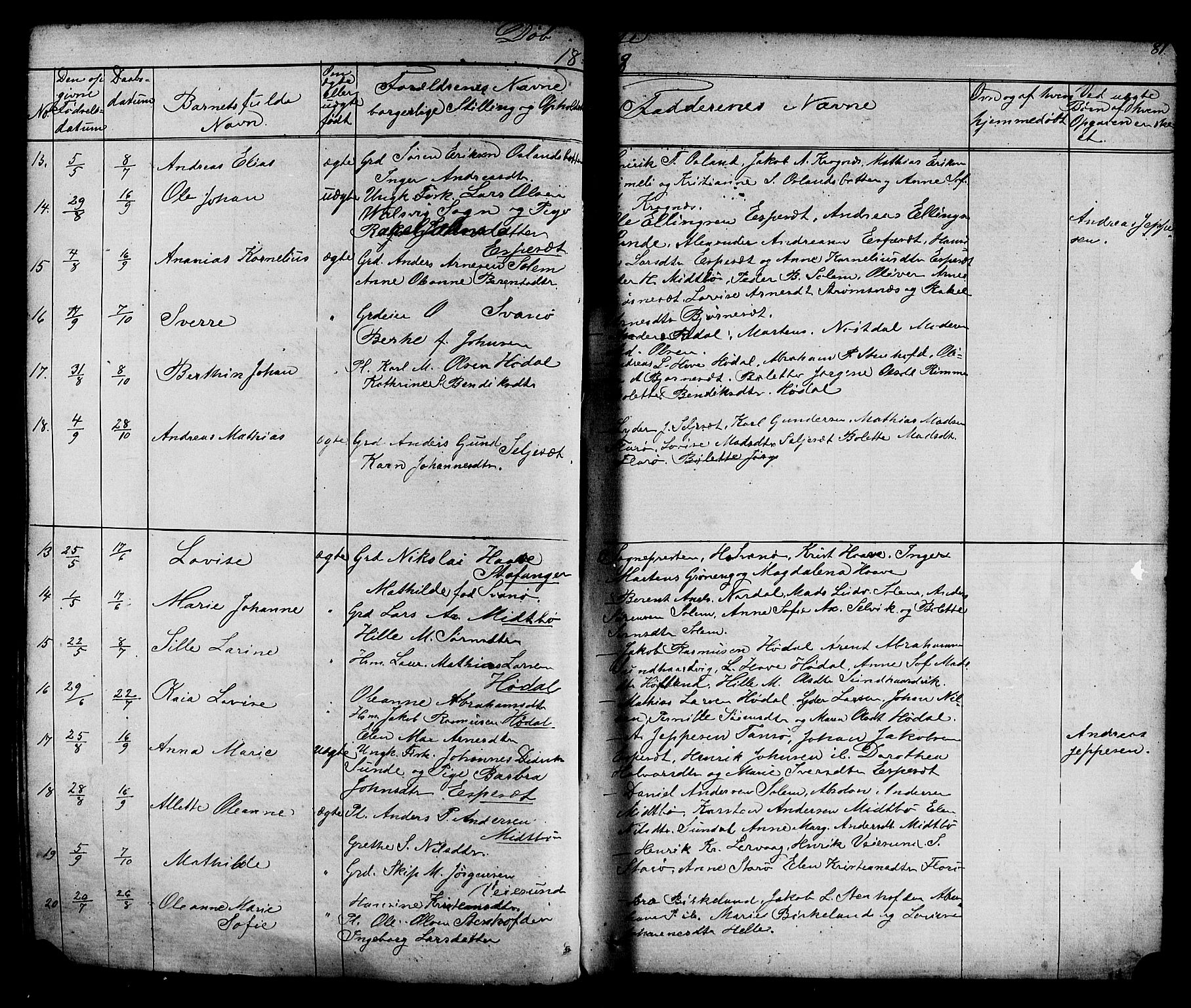 Kinn sokneprestembete, AV/SAB-A-80801/H/Hab/Habc/L0002: Parish register (copy) no. C 2, 1869-1918, p. 81