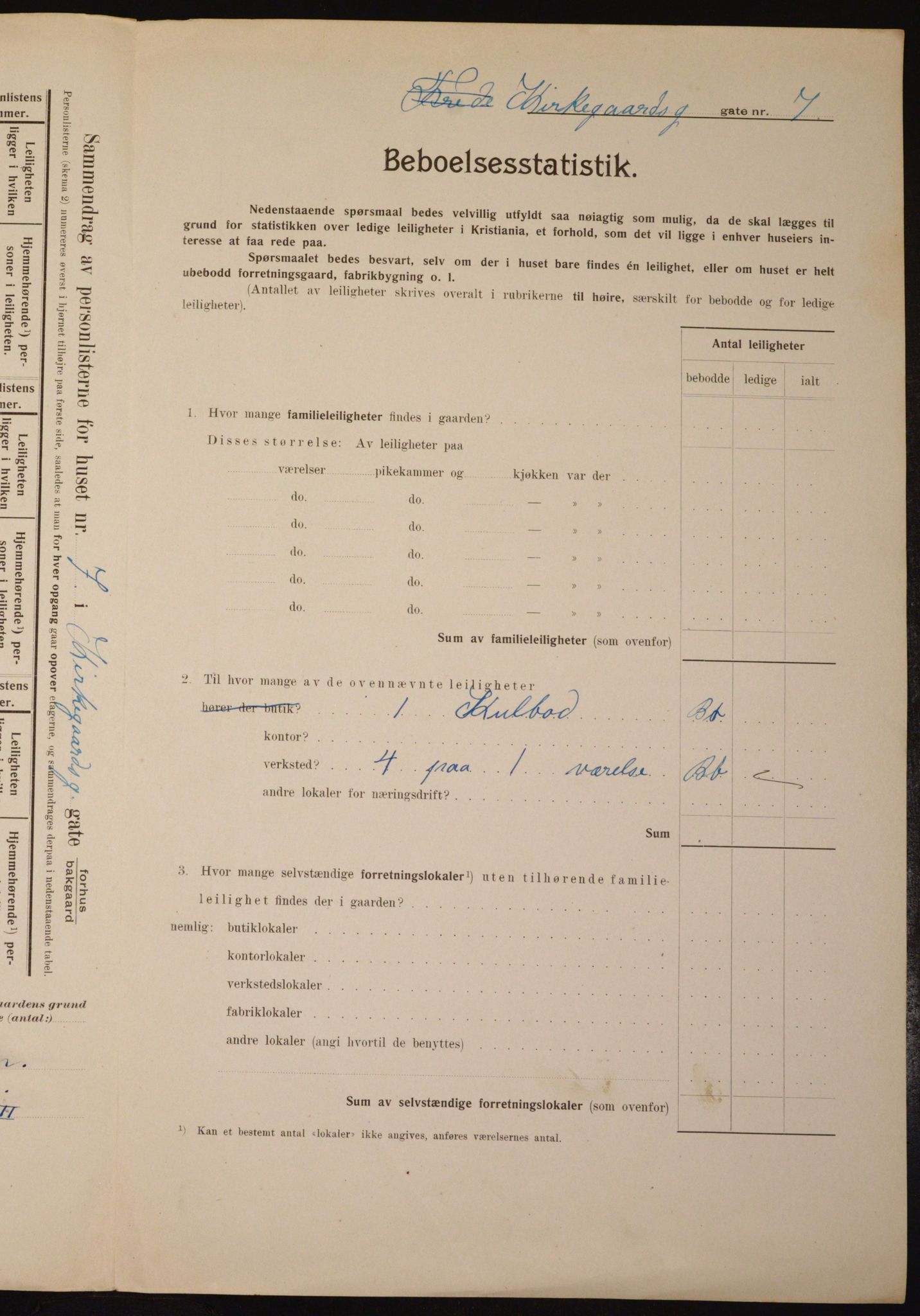 OBA, Municipal Census 1910 for Kristiania, 1910, p. 48482