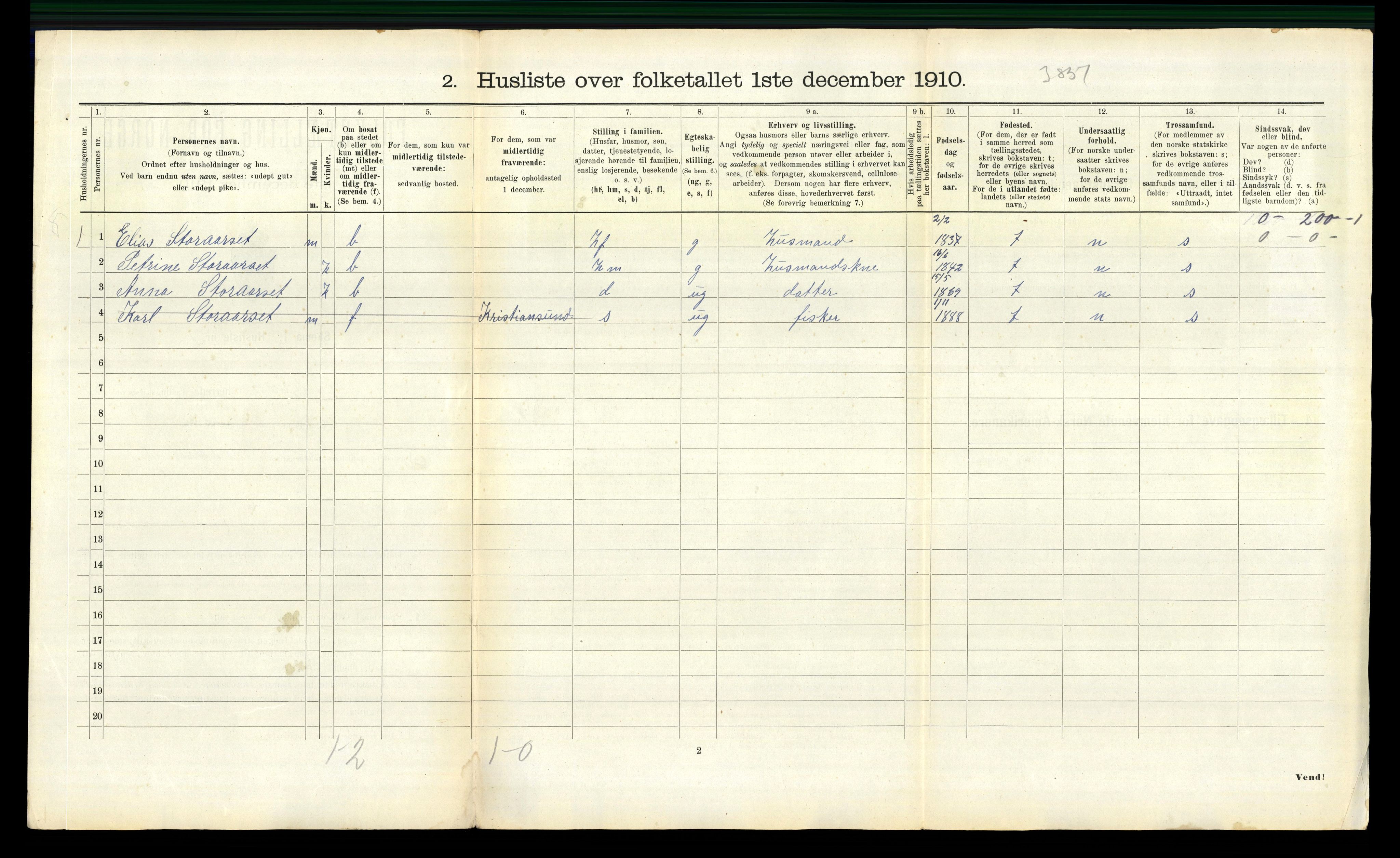 RA, 1910 census for Borgund, 1910, p. 1760