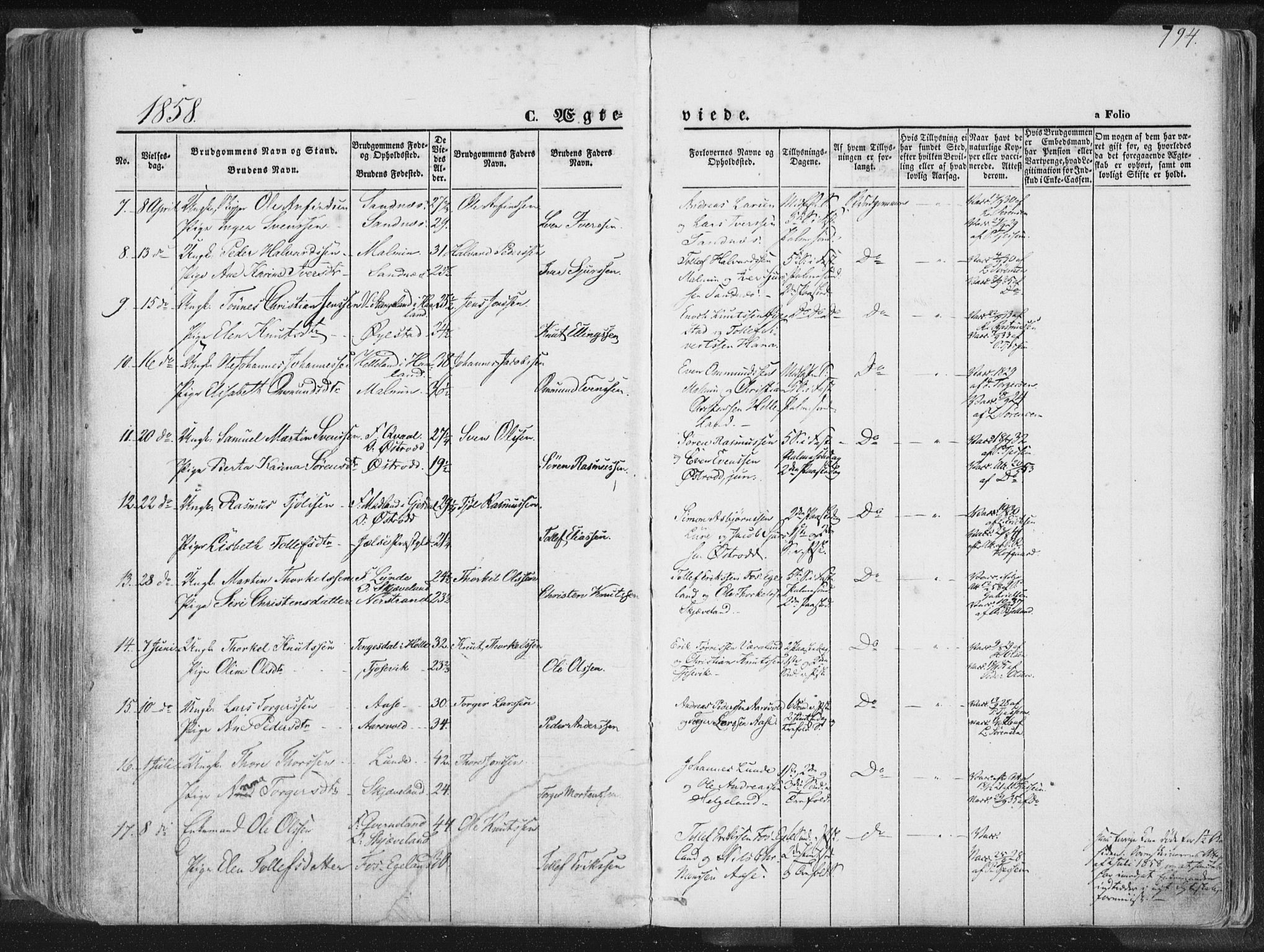 Høyland sokneprestkontor, SAST/A-101799/001/30BA/L0010: Parish register (official) no. A 9.1, 1857-1877, p. 194